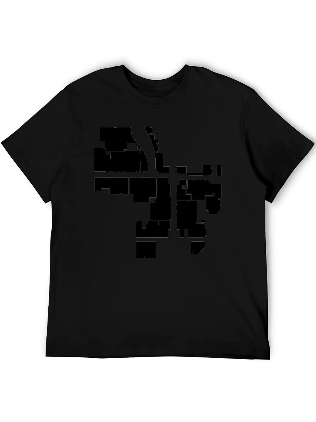 Black Urban Grid Black T-Shirt - Cityscape Style view 5