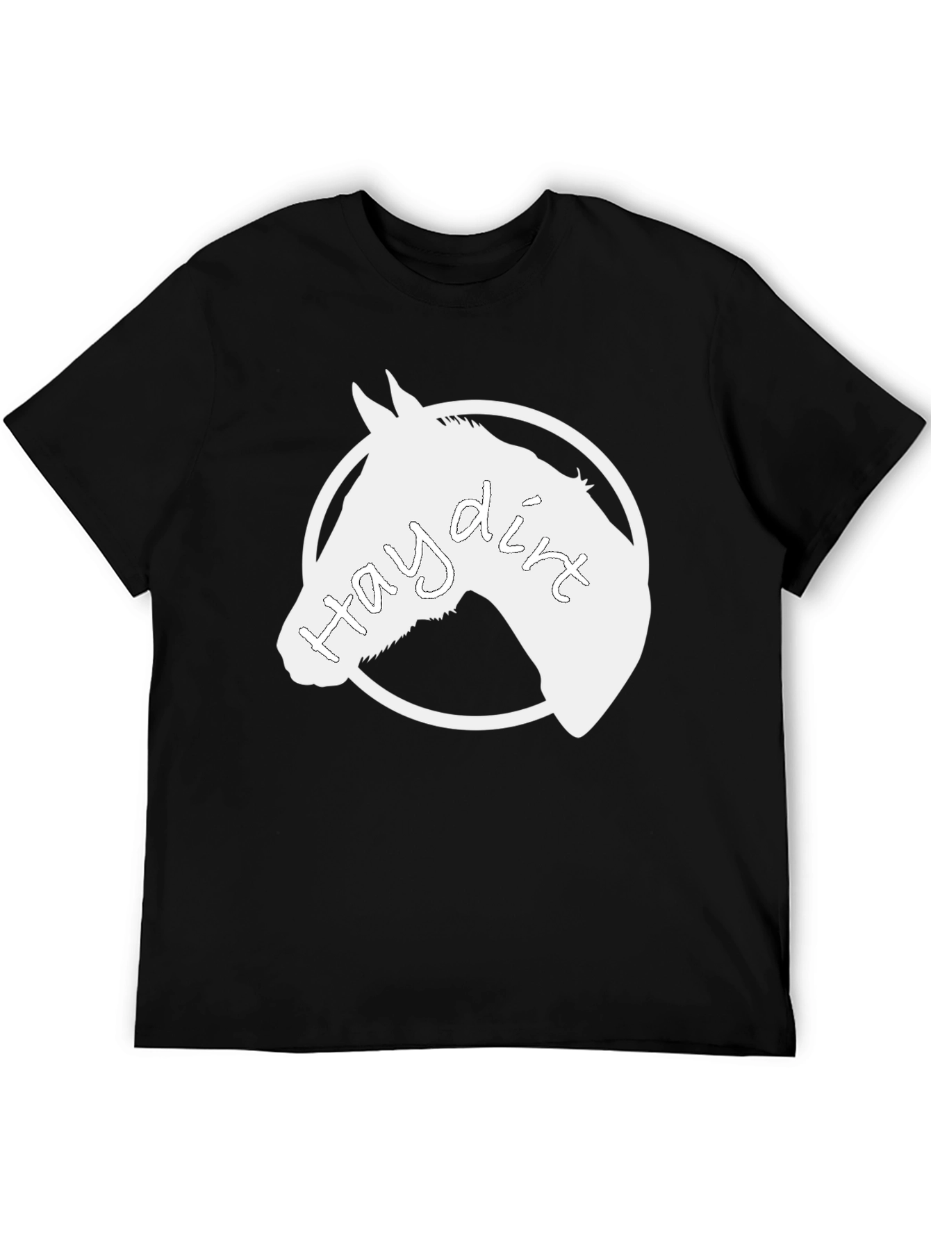 Black Hay Dirt Horse T-Shirt Black Cotton view 5