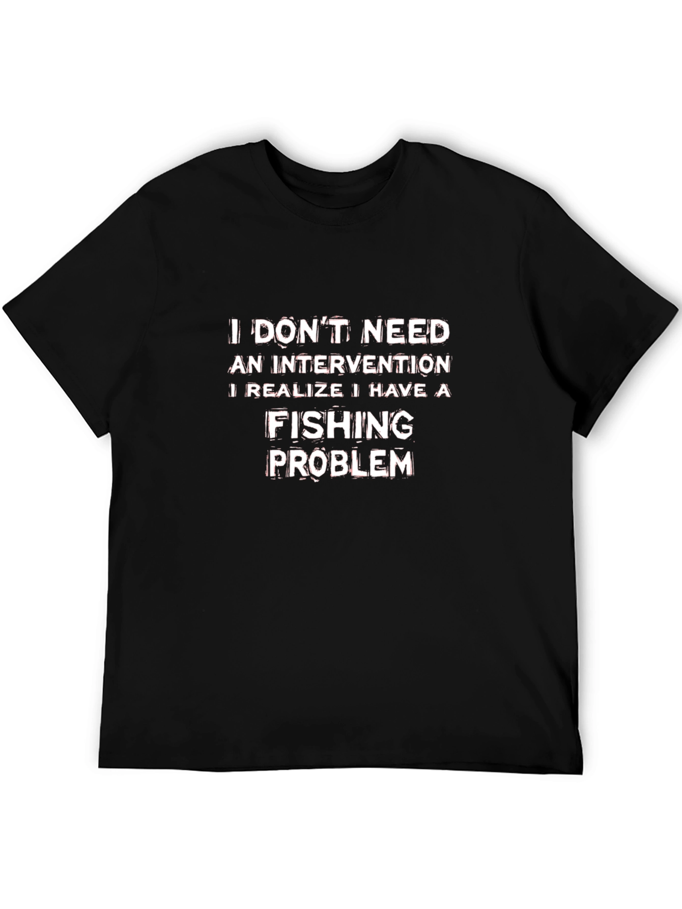 Black Funny Fishing Problem T-Shirt view 5