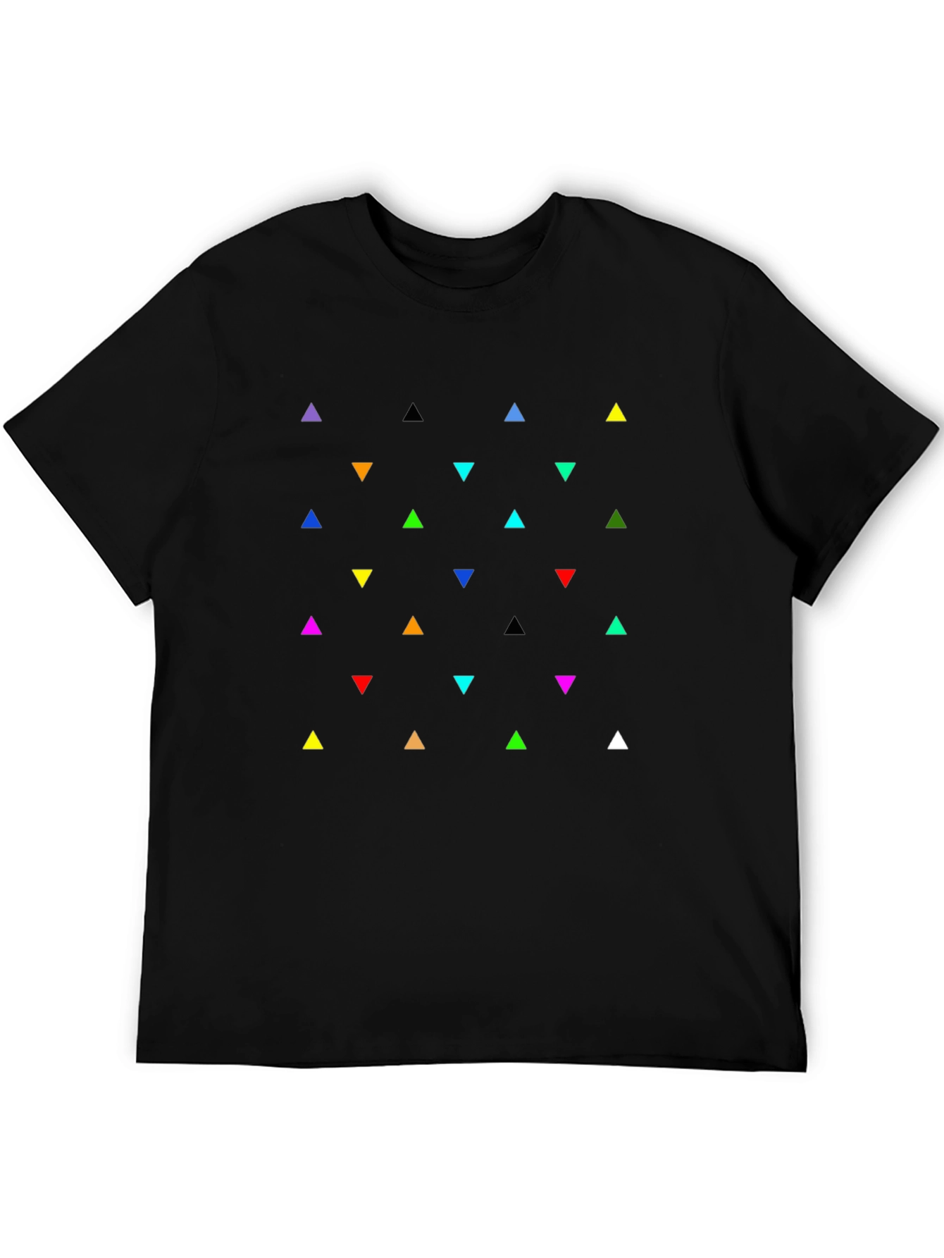 Black Funky Geometric Triangle Pattern Tee view 5
