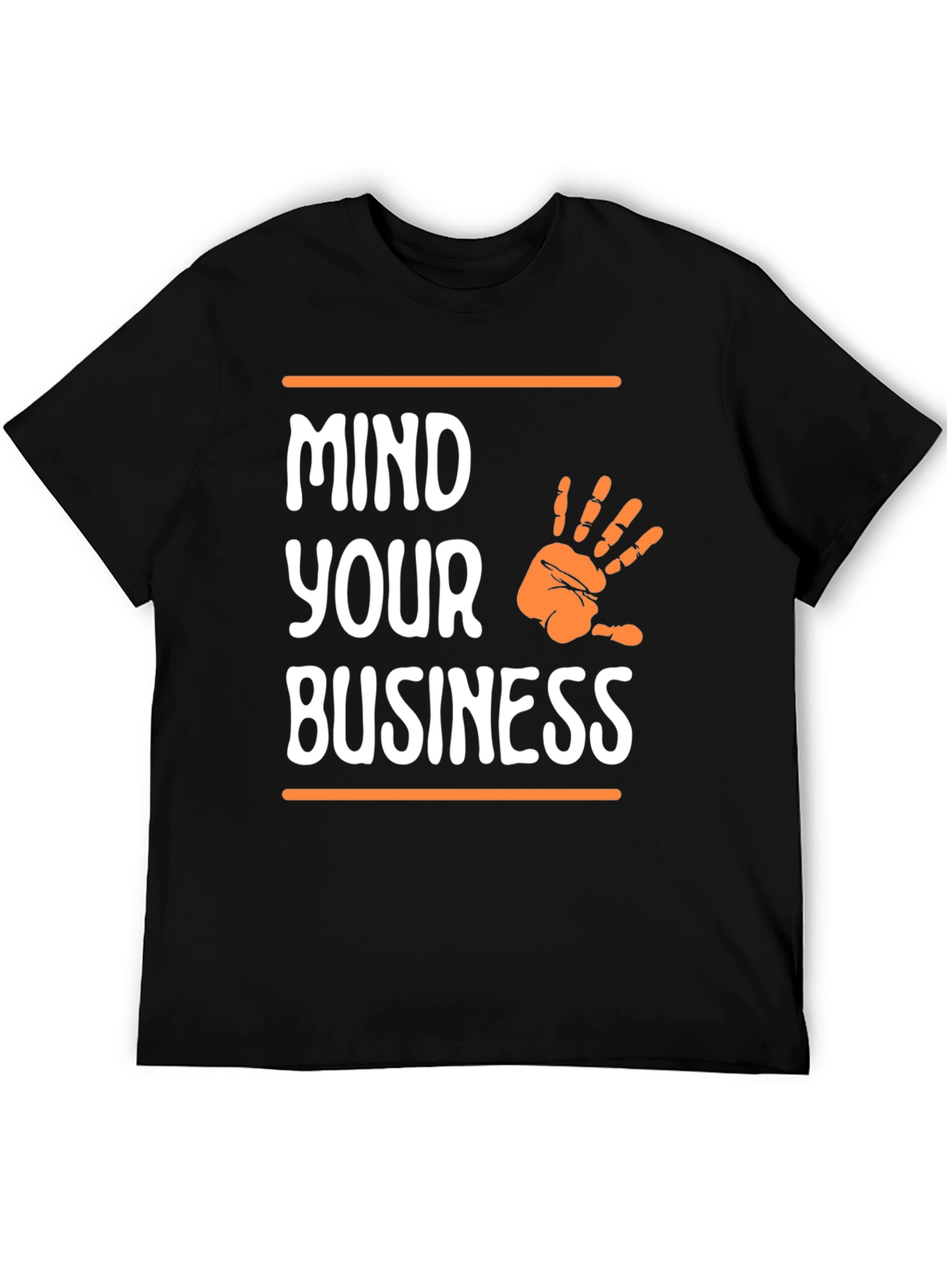 Black Mind Your Business Graphic Tee - Black Casual T-Shirt view 5