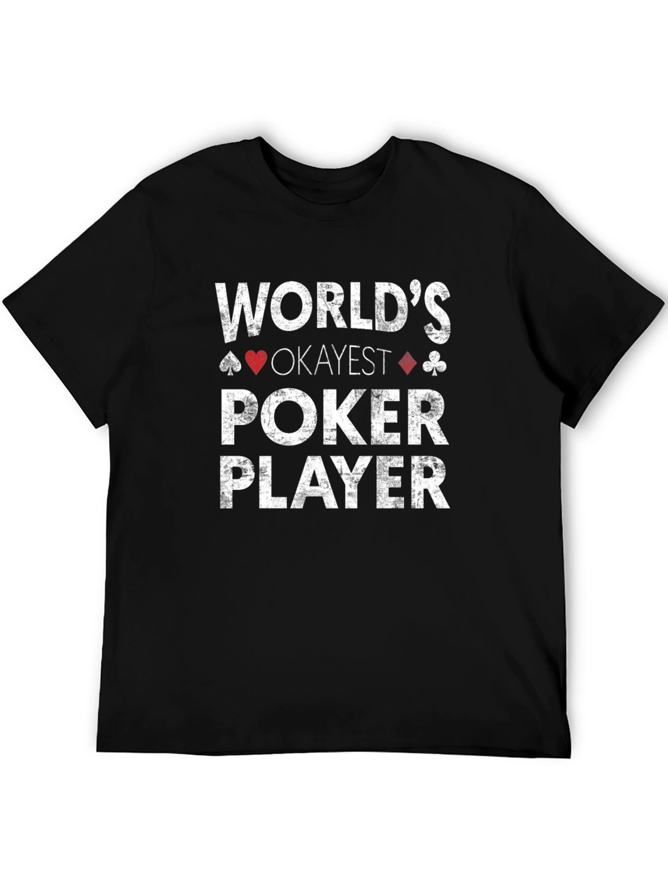 Black World's Okayest Poker Player Graphic Tee view 5
