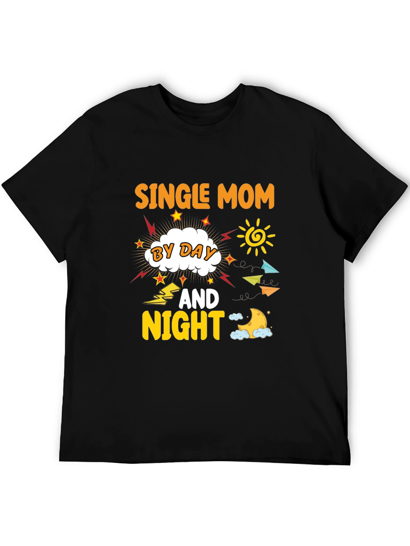 Black Single Mom By Day And Night T-Shirt view 5