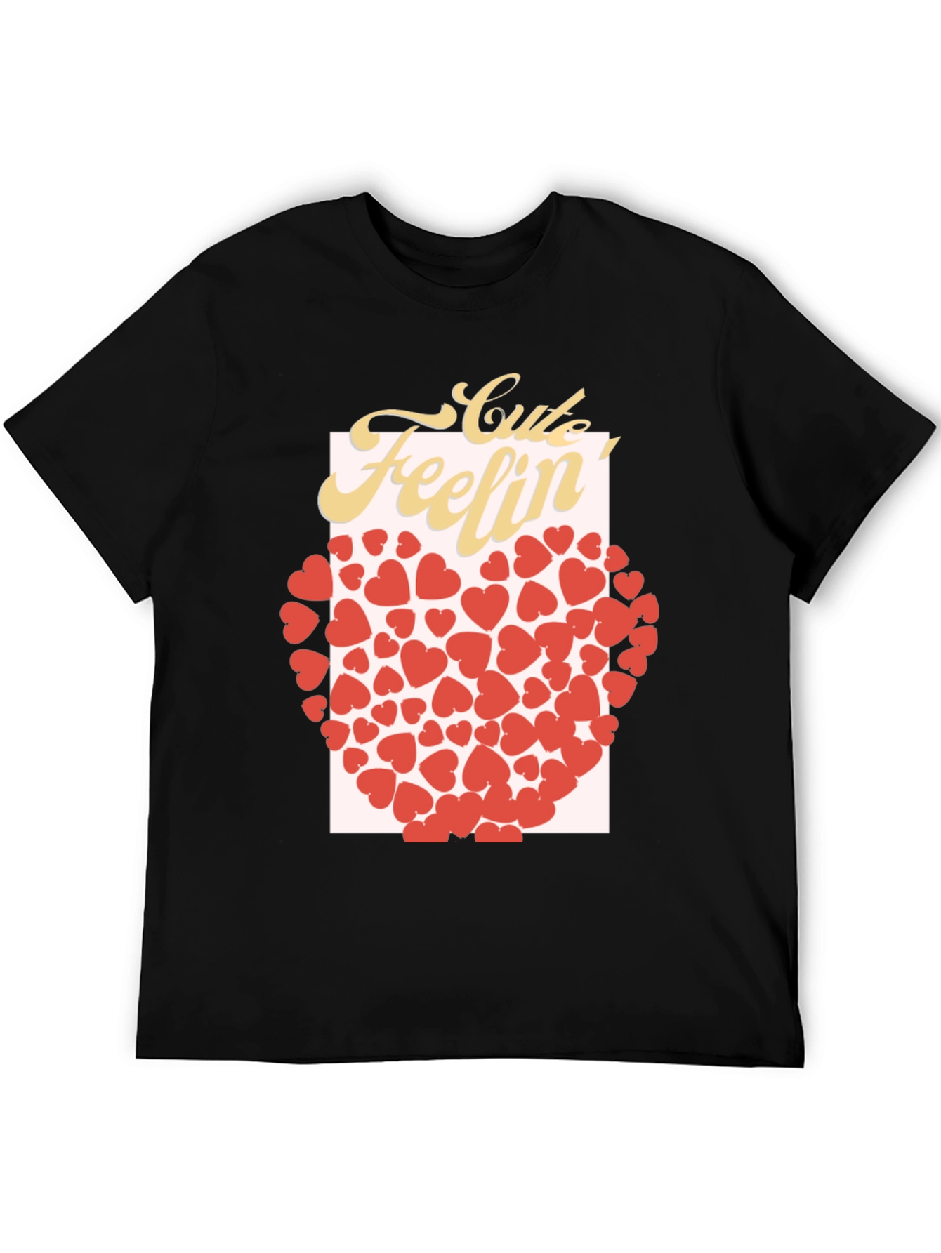 Black Cute Feelin' Heart Graphic T-Shirt view 5