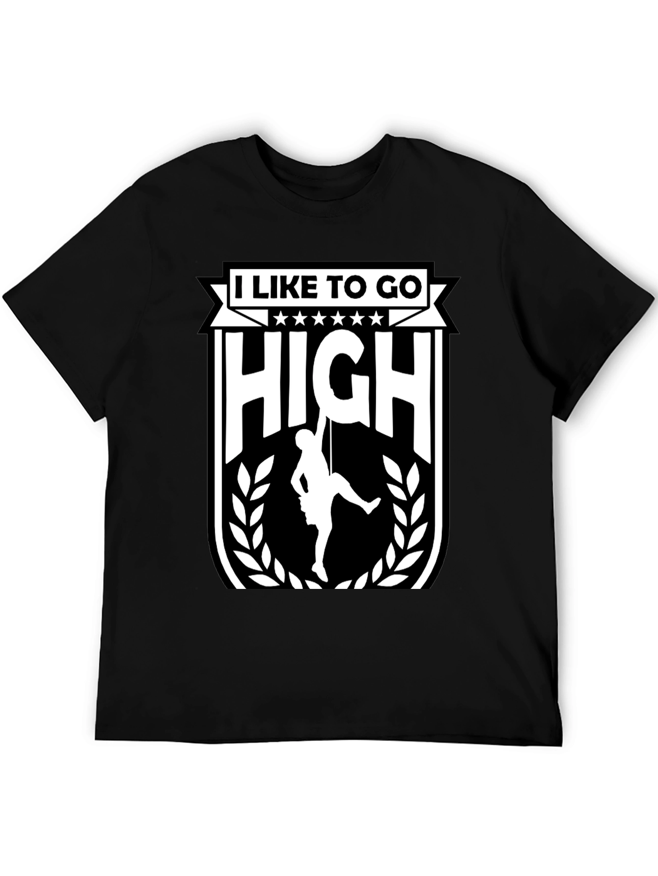 Black I Like To Go High Climbing T-Shirt view 5