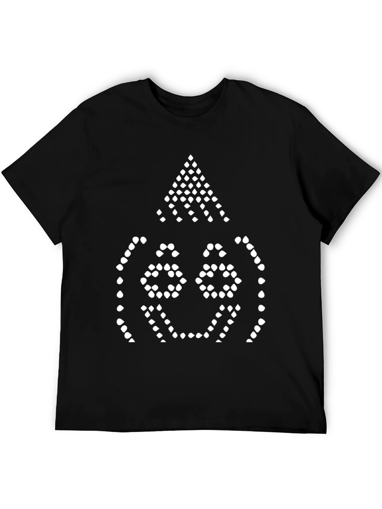 Black Dot Matrix Face Graphic Black T-Shirt view 5