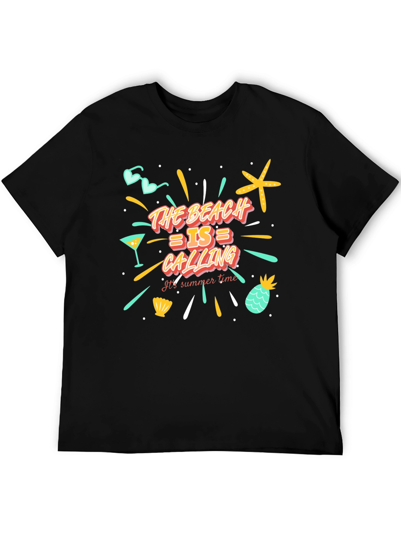 Black The Beach is Calling T-Shirt view 5