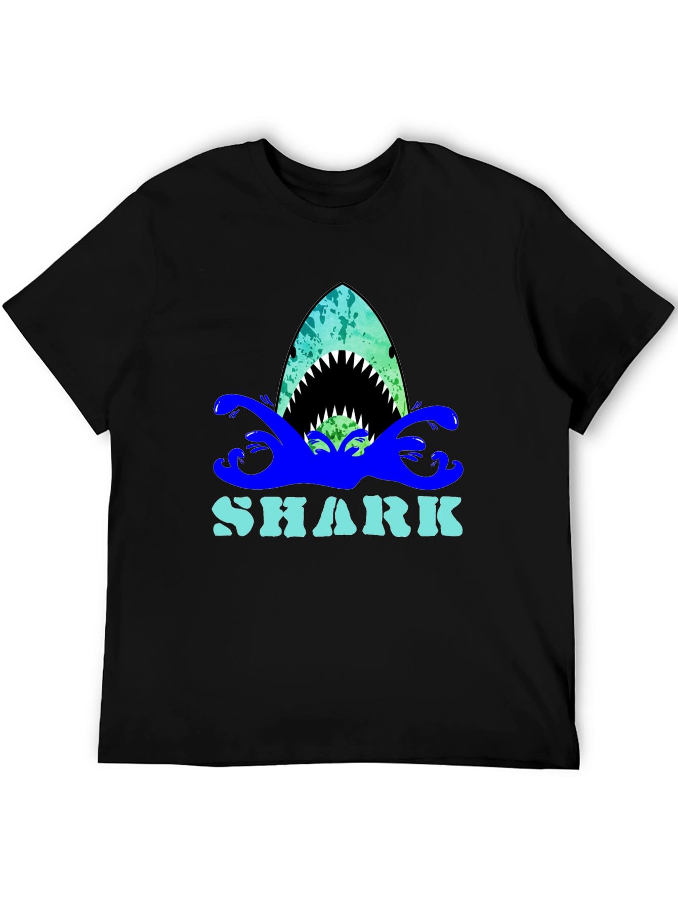 Black Shark Graphic Print Crew Neck T-Shirt view 5