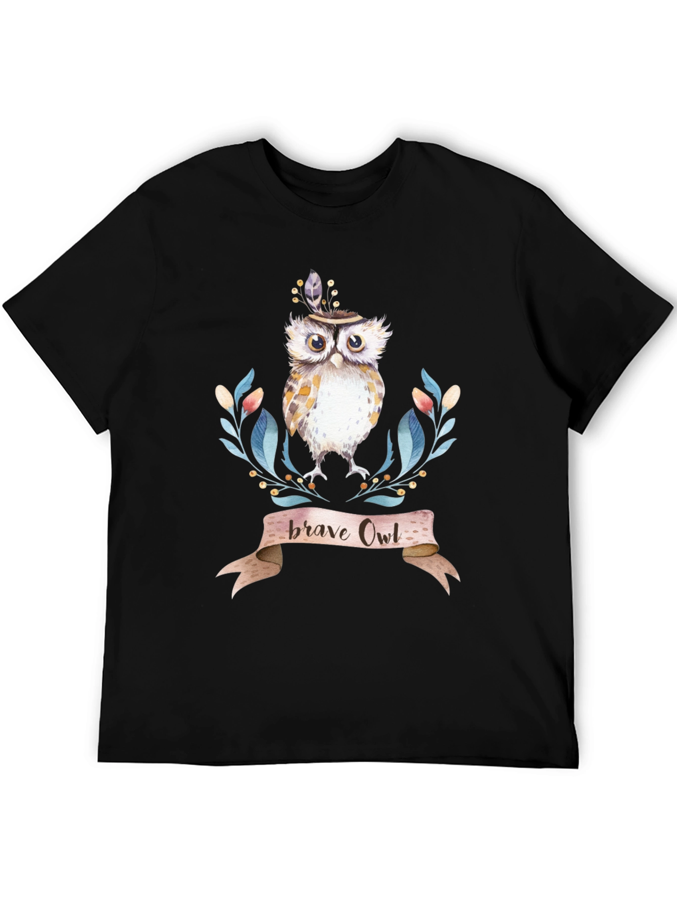 Black Brave Owl T-Shirt - Bohemian Style view 5