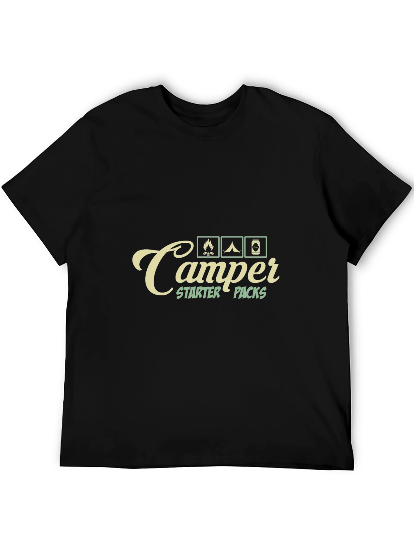 Black Camper Starter Packs Graphic T-Shirt - Camping Adventure Tee view 5