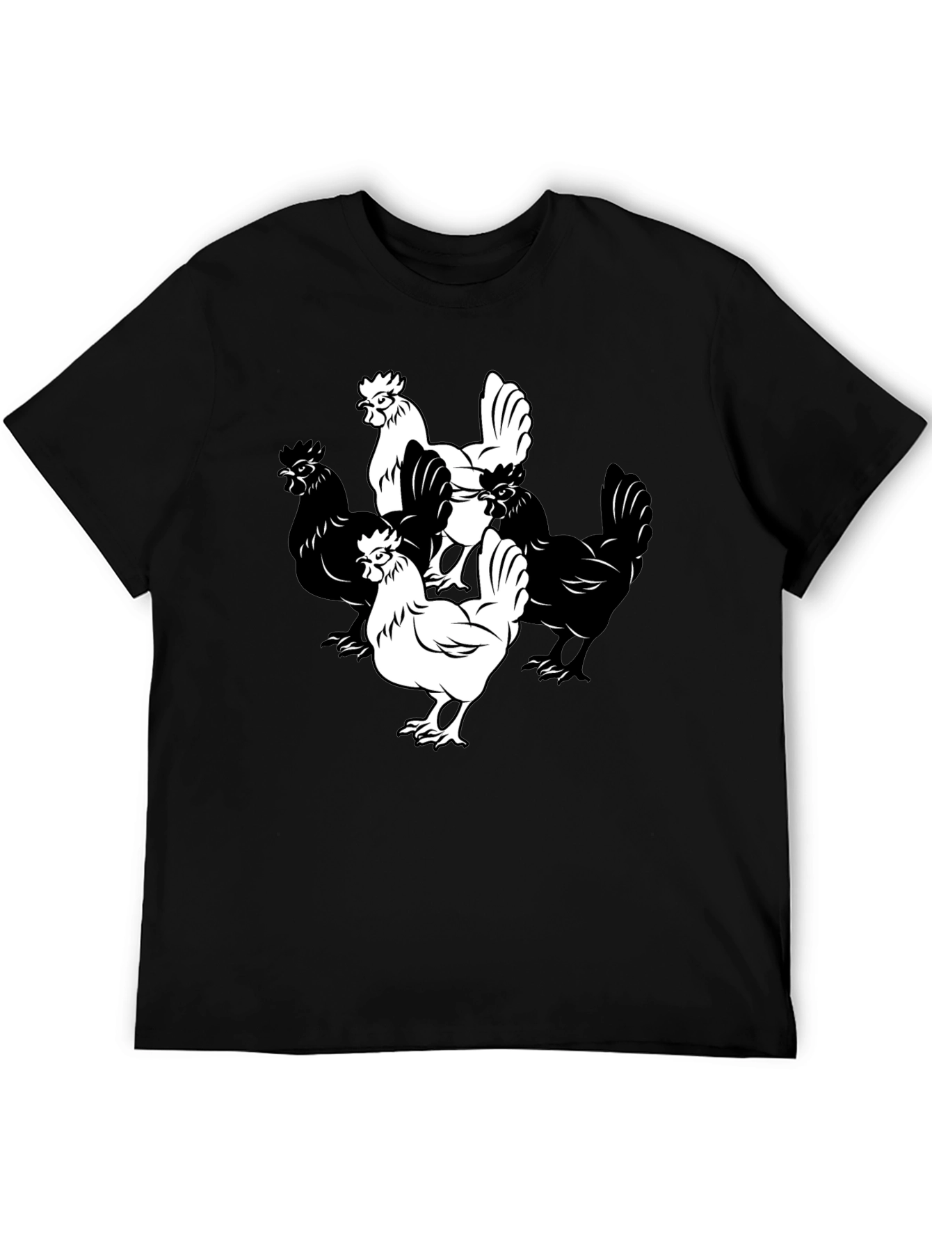 Black Chicken Graphic T-Shirt - Black Cotton Tee view 5