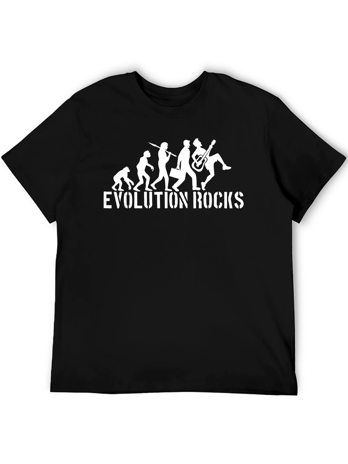 Black Evolution Rocks Graphic T-Shirt view 5