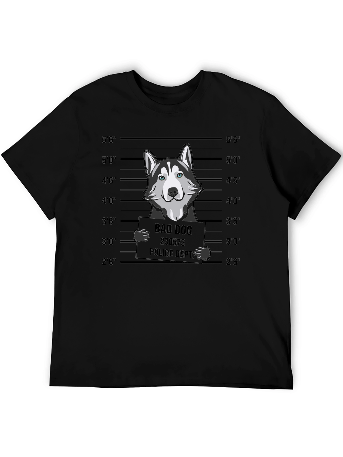 Bad Dog Husky Mugshot T-Shirt - Funny Dog Lover Tee - 5