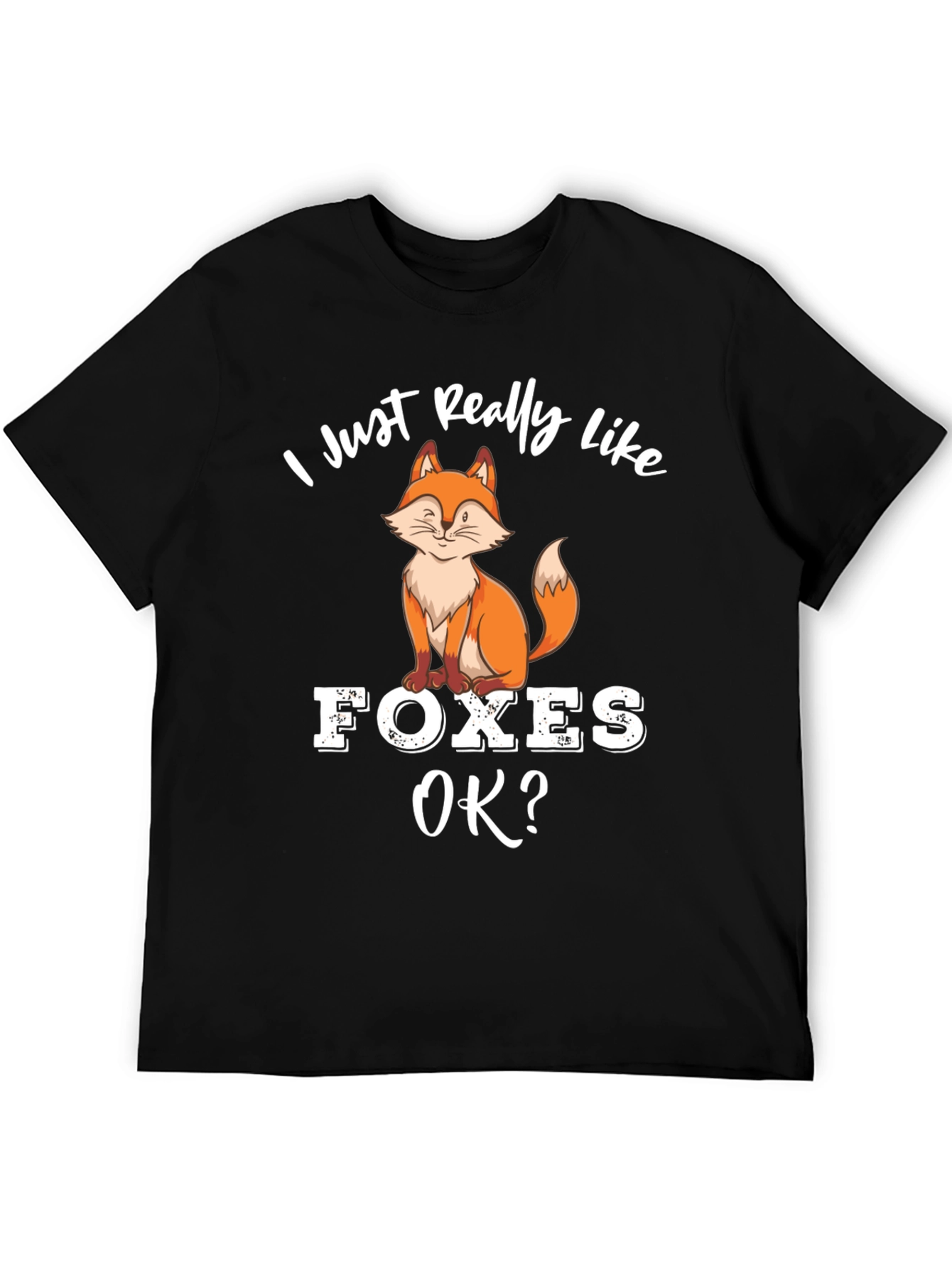 Black I Just Really Like Foxes T-Shirt view 5