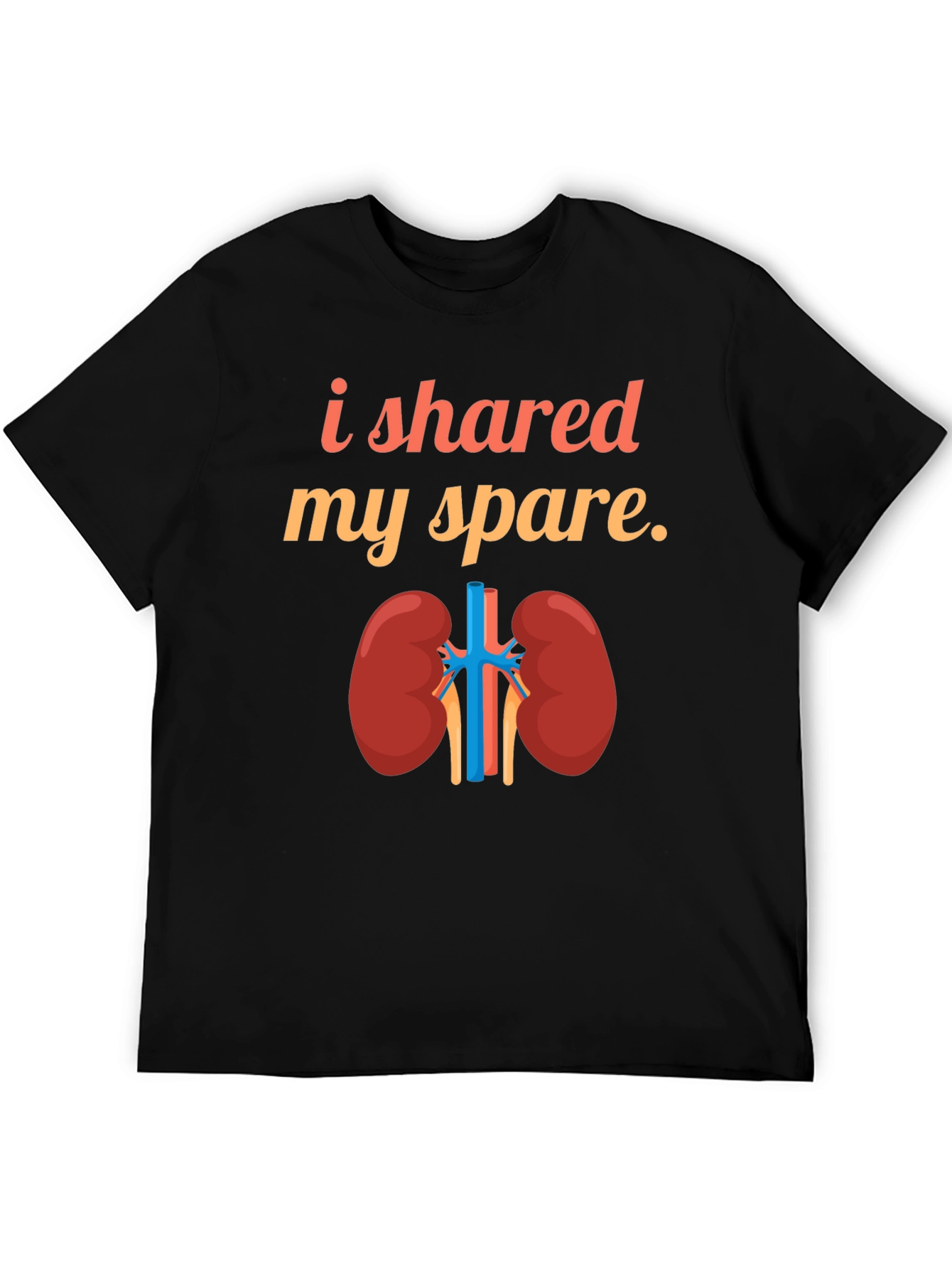 Black Kidney Donor T-Shirt - I Shared My Spare view 5