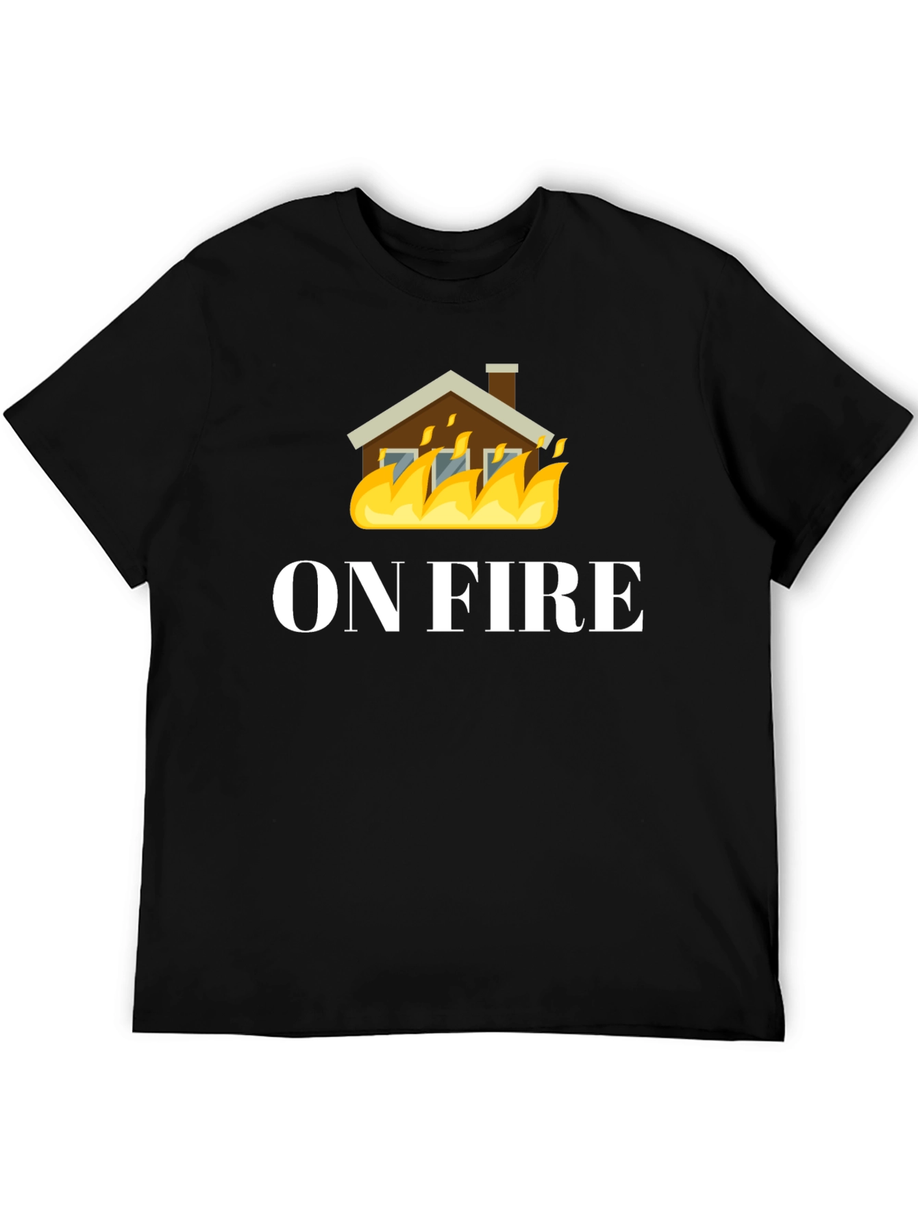 Black On Fire Graphic Tee - Black Cotton T-Shirt view 5