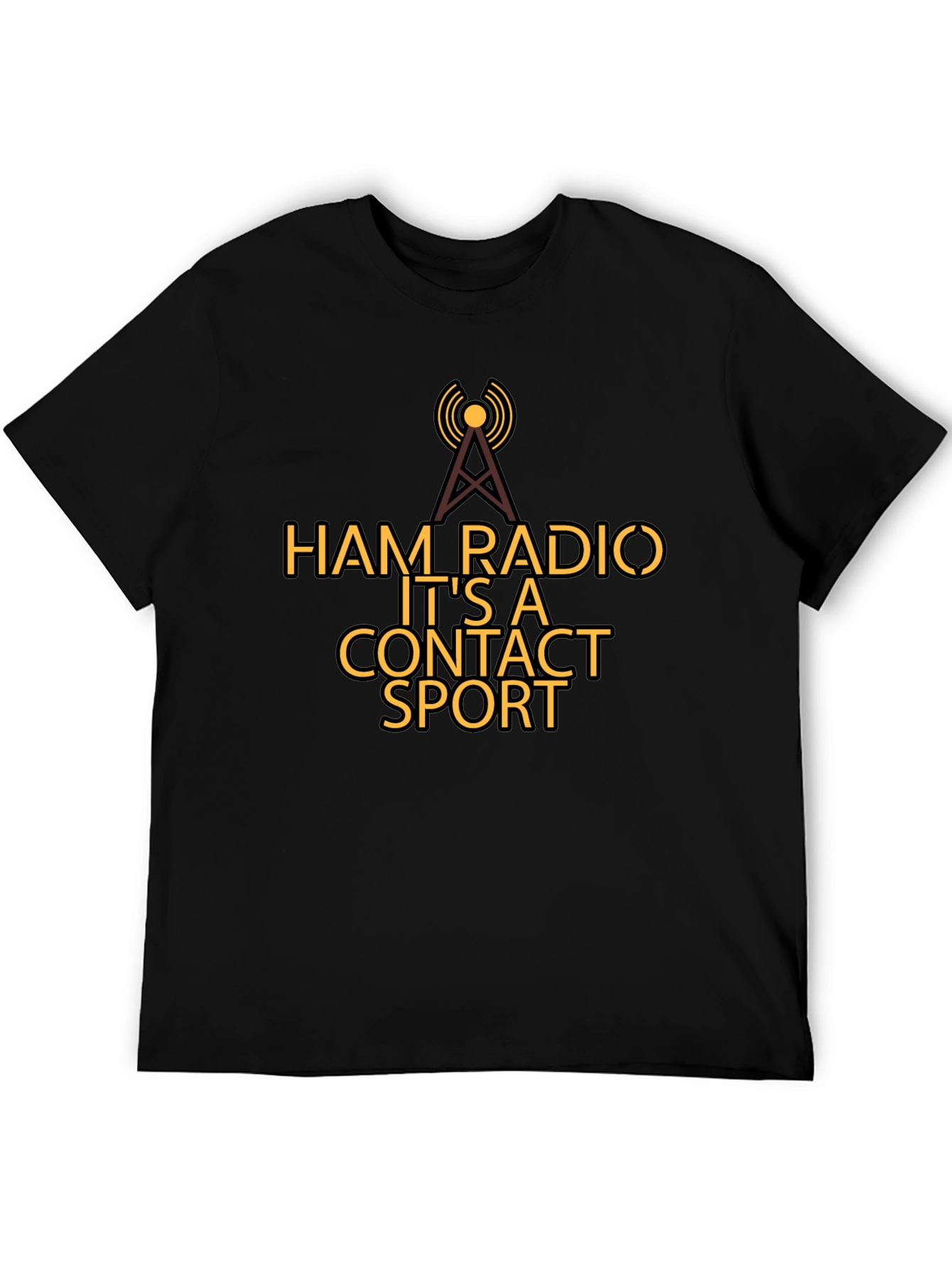 Black Ham Radio Contact Sport T-Shirt view 5