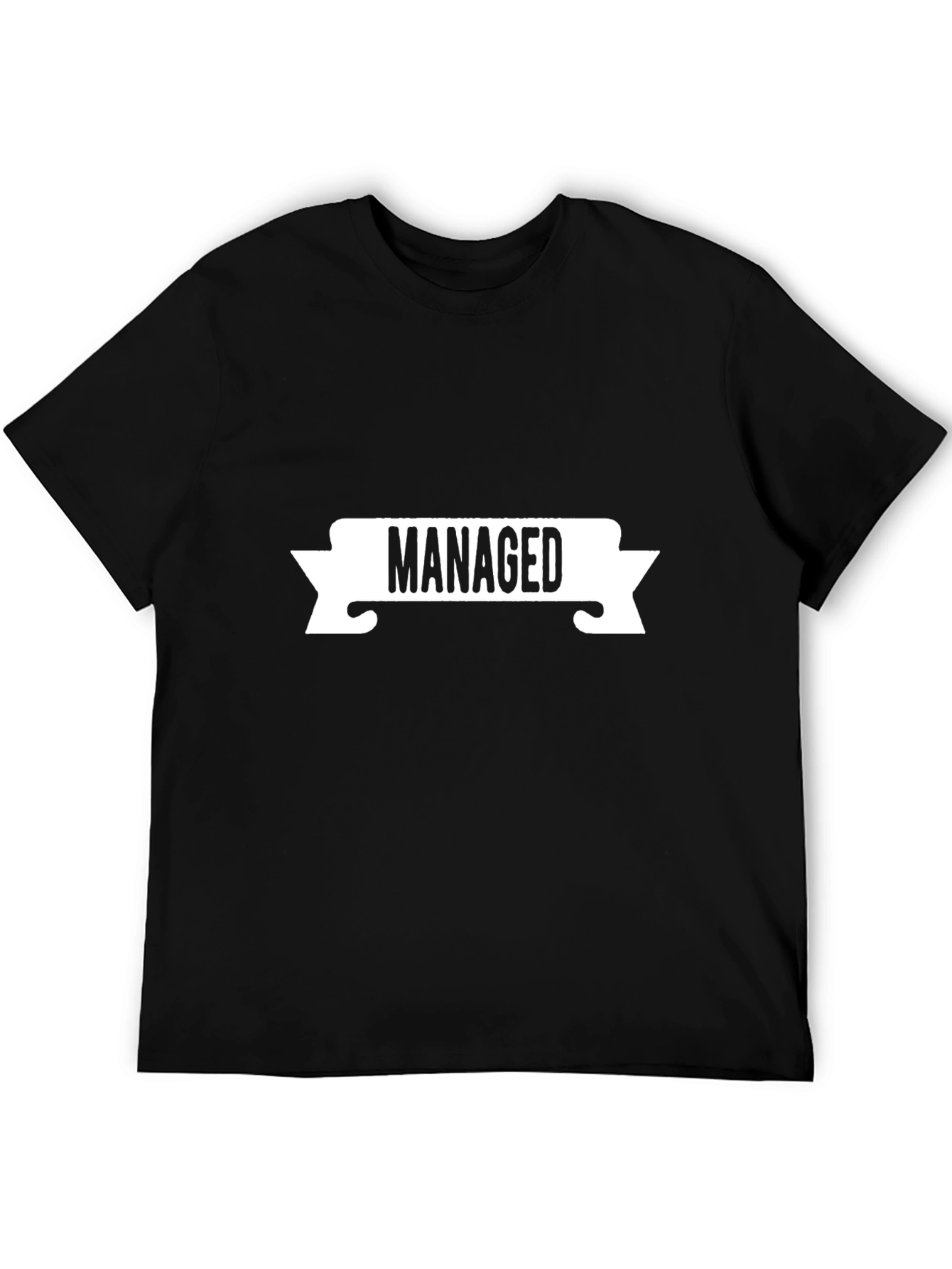 Black Managed Funny T-Shirt - Casual Tee view 5