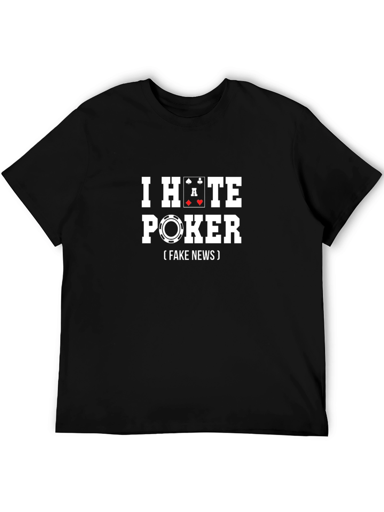 Black I Hate Poker T-Shirt - Funny Novelty Tee view 5