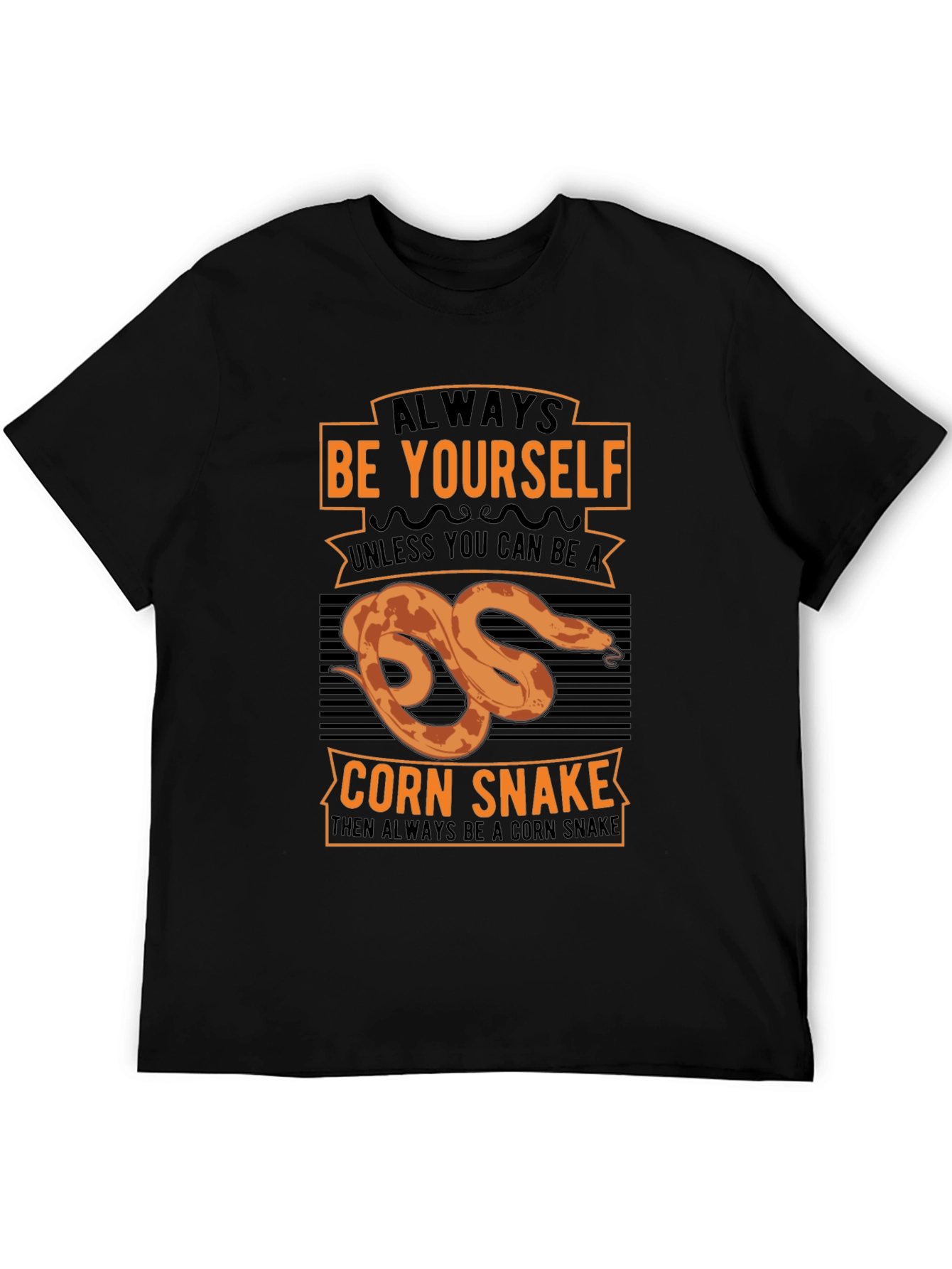Black Always Be Yourself Corn Snake Graphic T-Shirt view 5