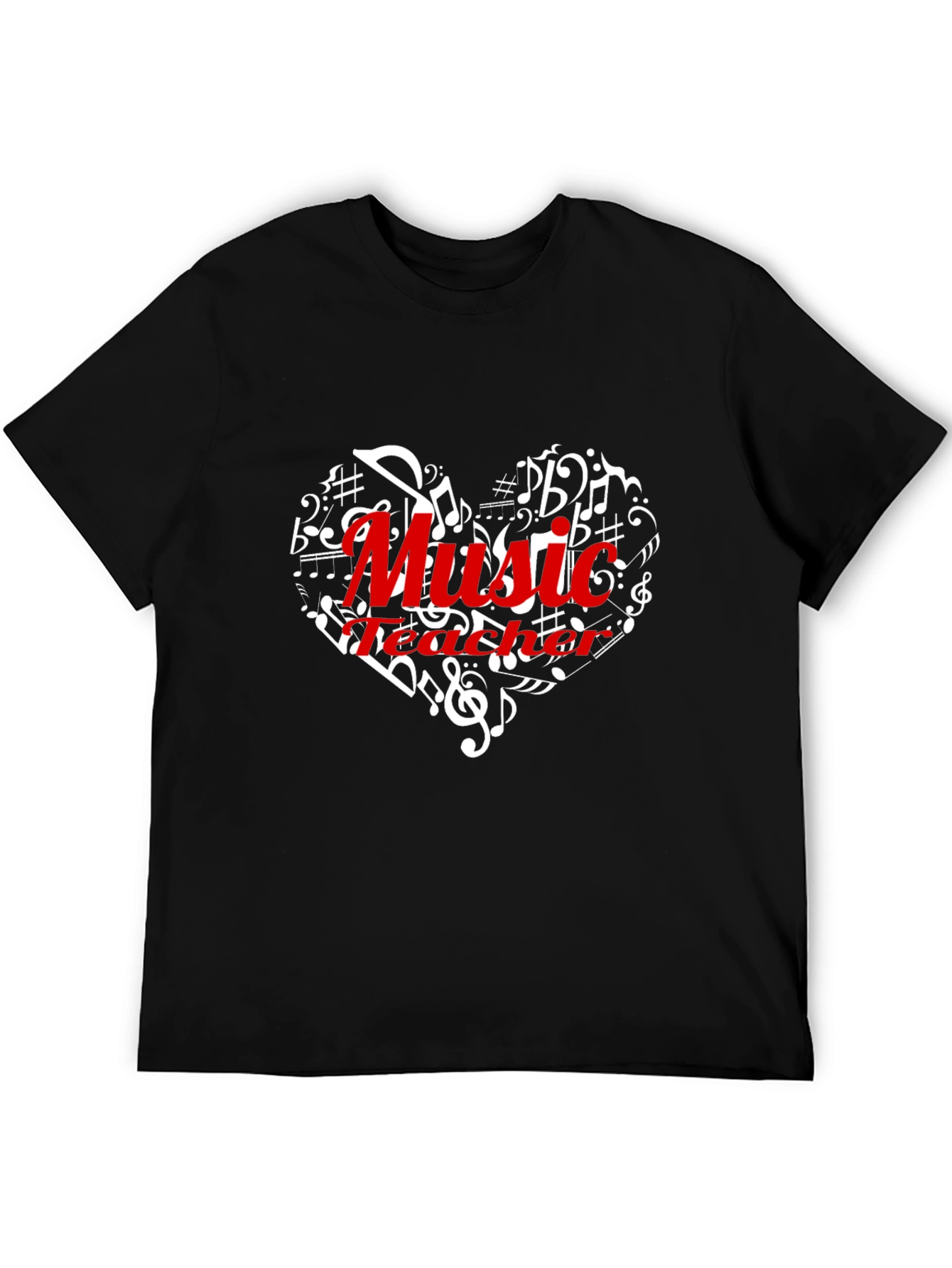 Black Music Teacher Heart T-Shirt view 5