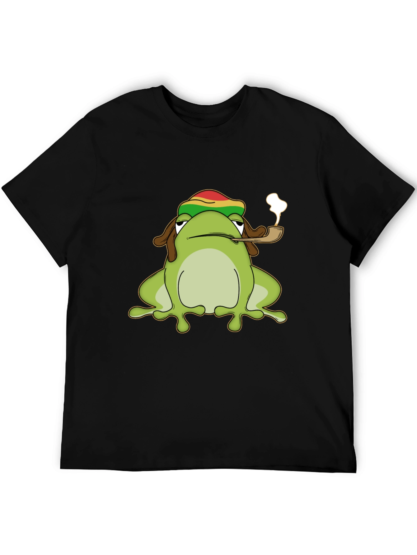 Black Rasta Frog Graphic Tee - Cool Novelty T-Shirt view 5