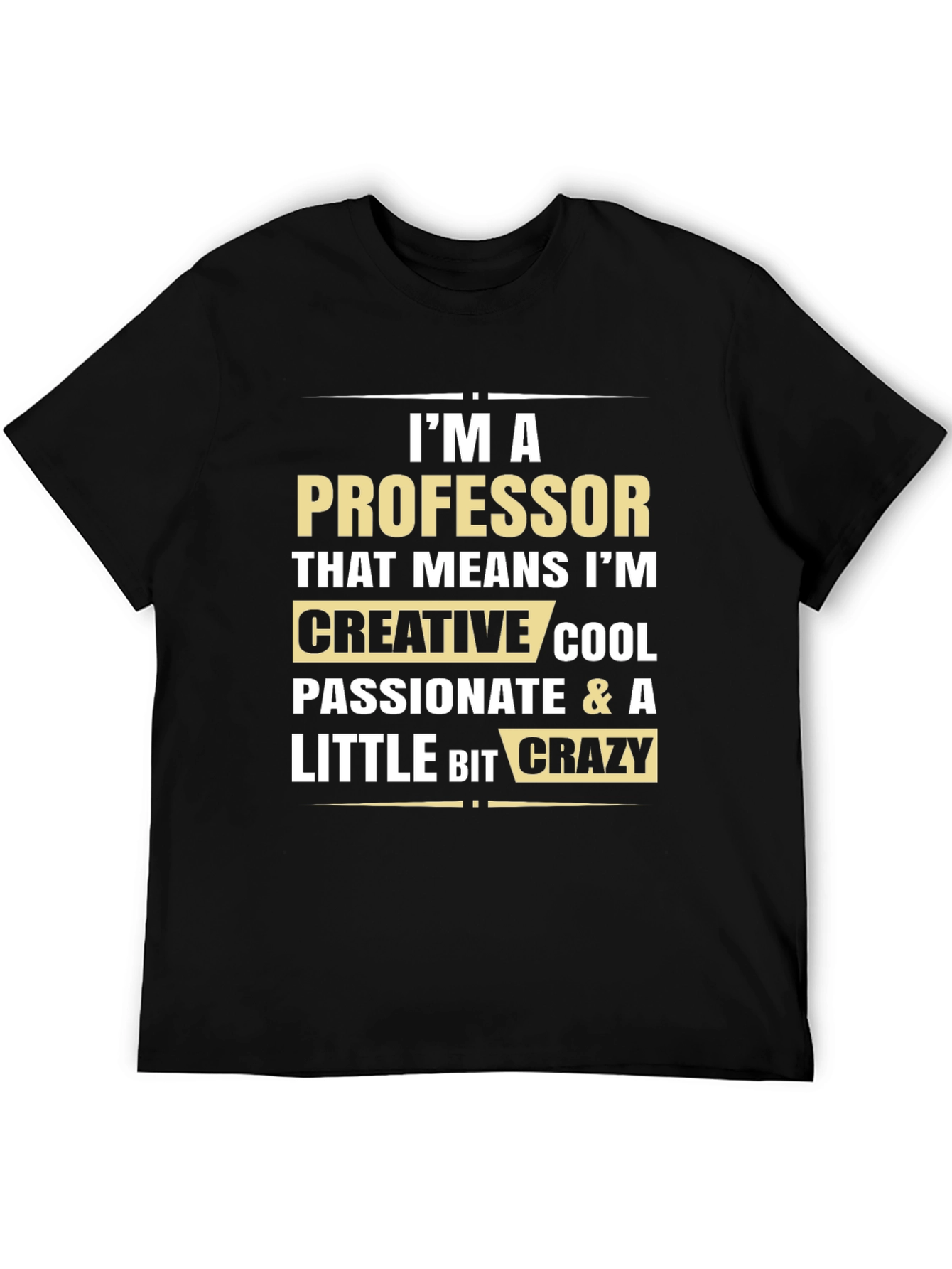 Professor T-Shirt - Creative Cool Passionate & a Little Bit Crazy - 5