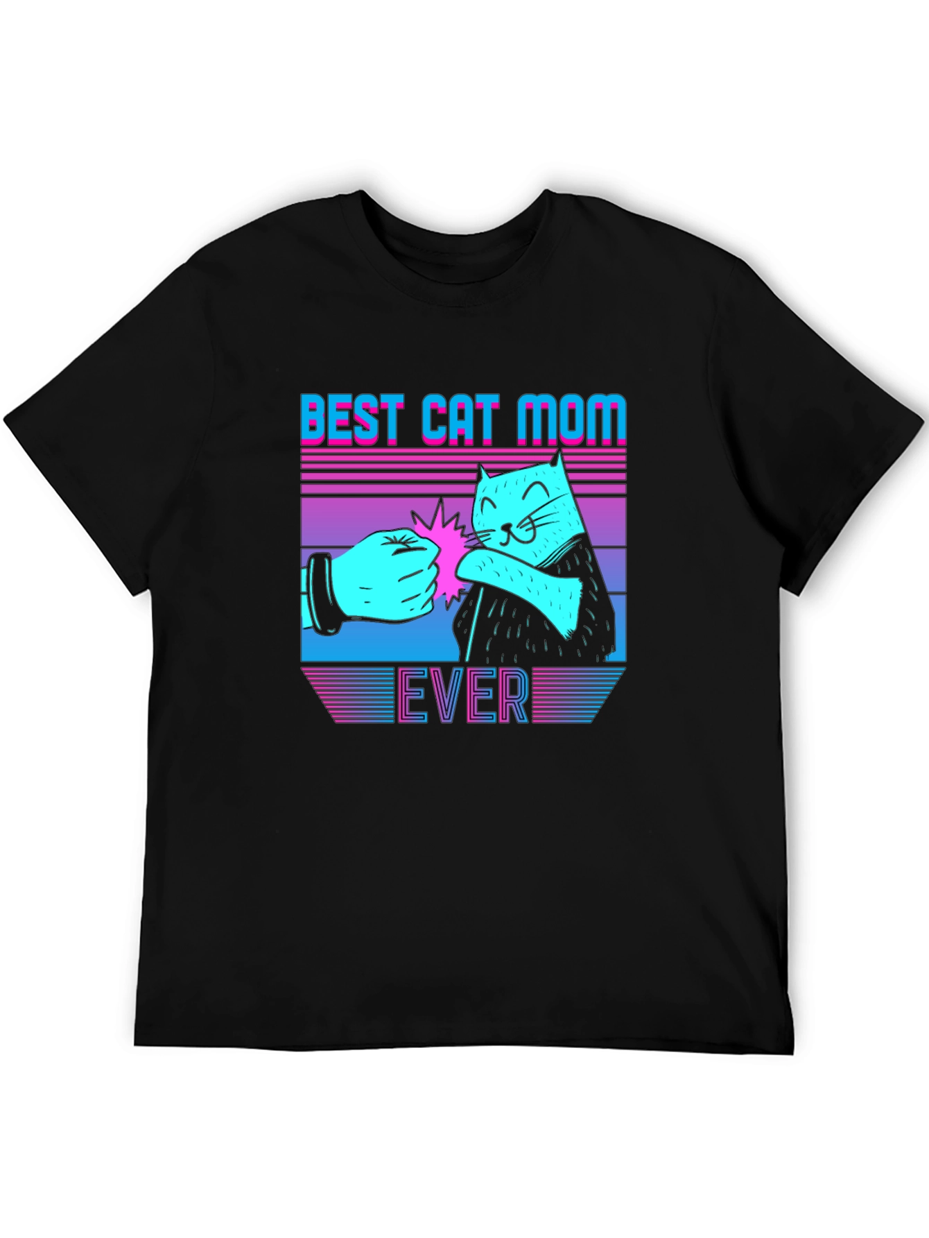 Black Best Cat Mom Ever Graphic Tee view 5
