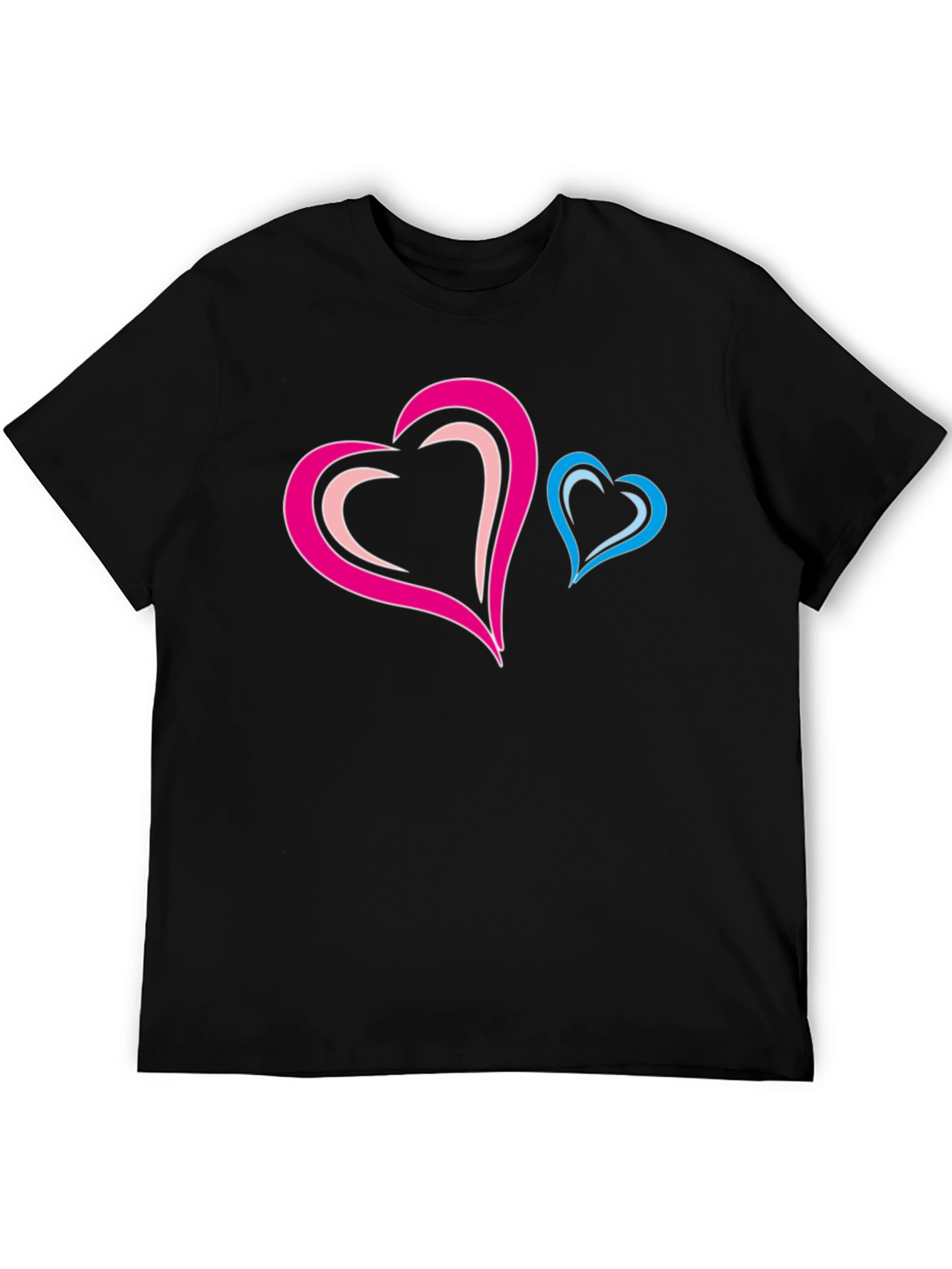 Black Stylish Black T-Shirt with Heart Design view 5