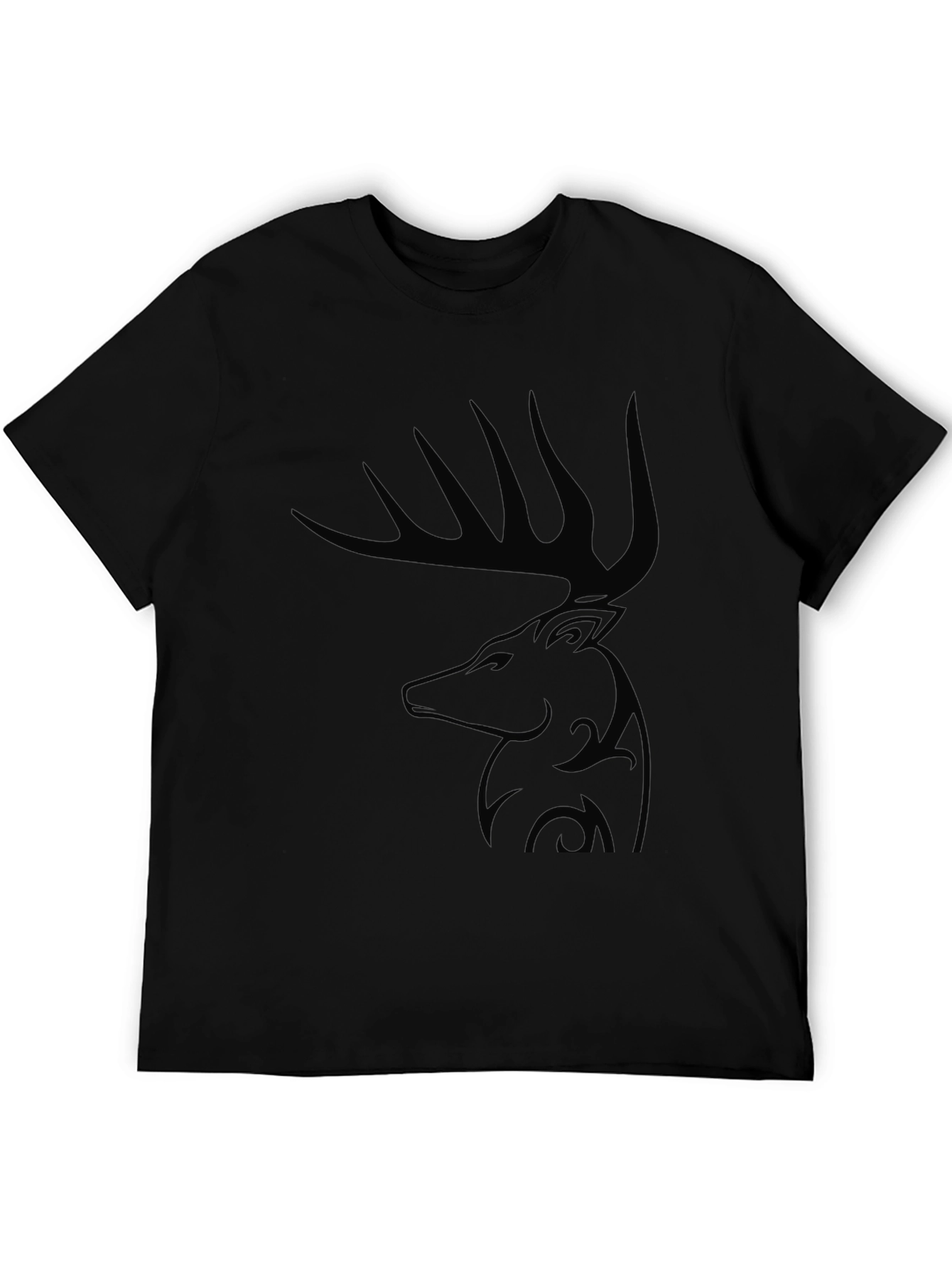 Black Black Deer Graphic Tee - Stylish Men's Casual T-Shirt view 5