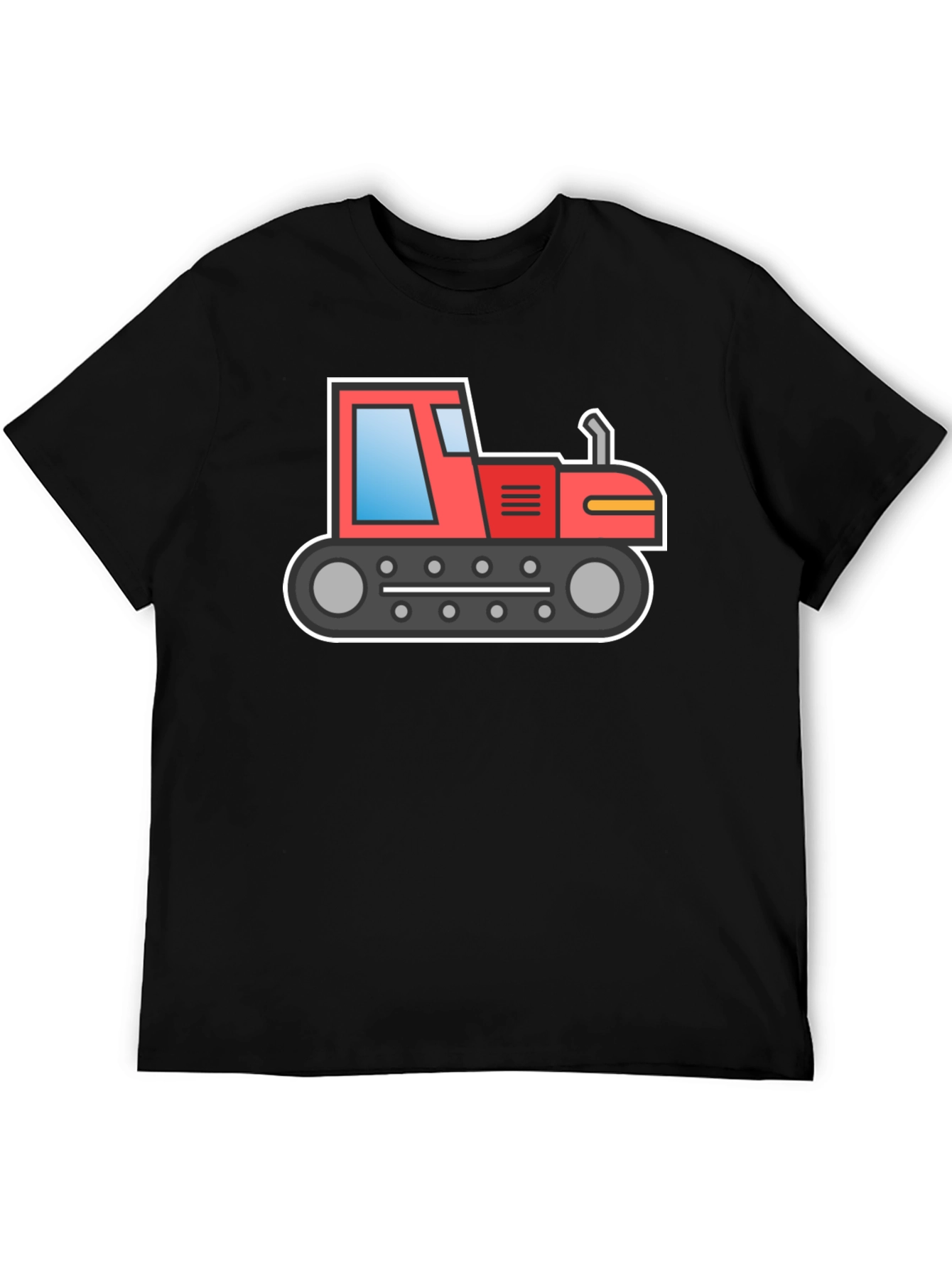 Black Cartoon Tractor Graphic T-Shirt view 5