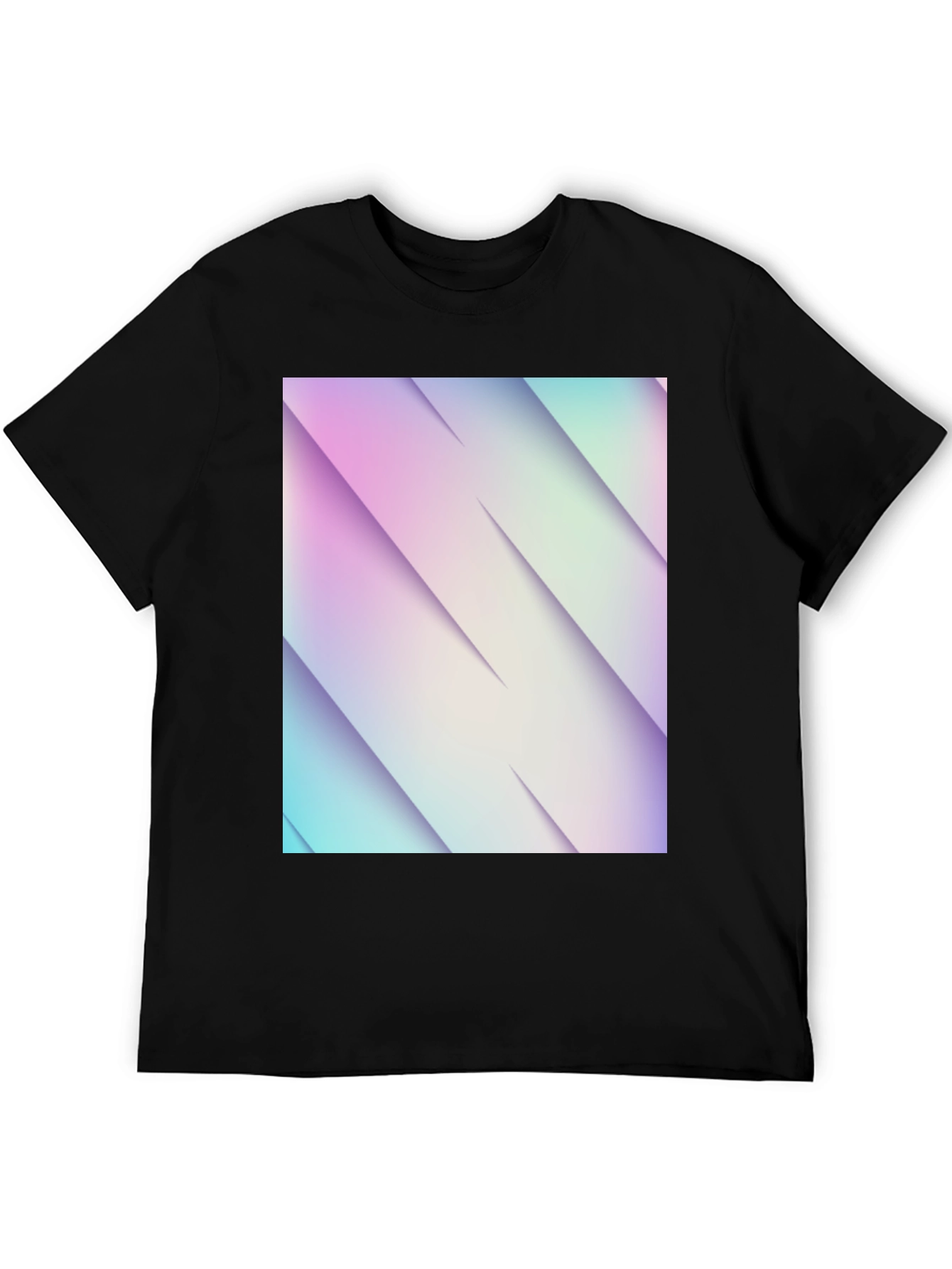 Black Modern Gradient T-Shirt - Stylish Geometric Design view 5