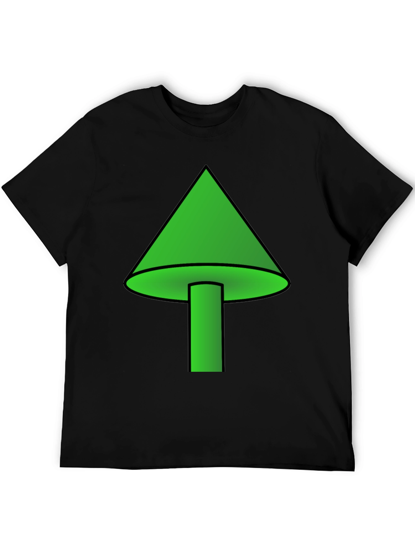 Black Green Mushroom Graphic T-Shirt - Casual Wear view 5