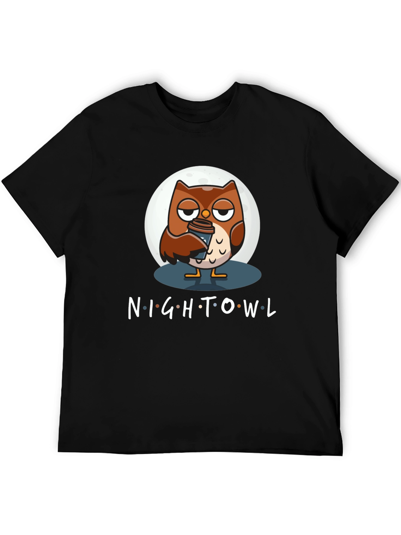 Black Night Owl Coffee T-Shirt - Black Cotton Blend view 5