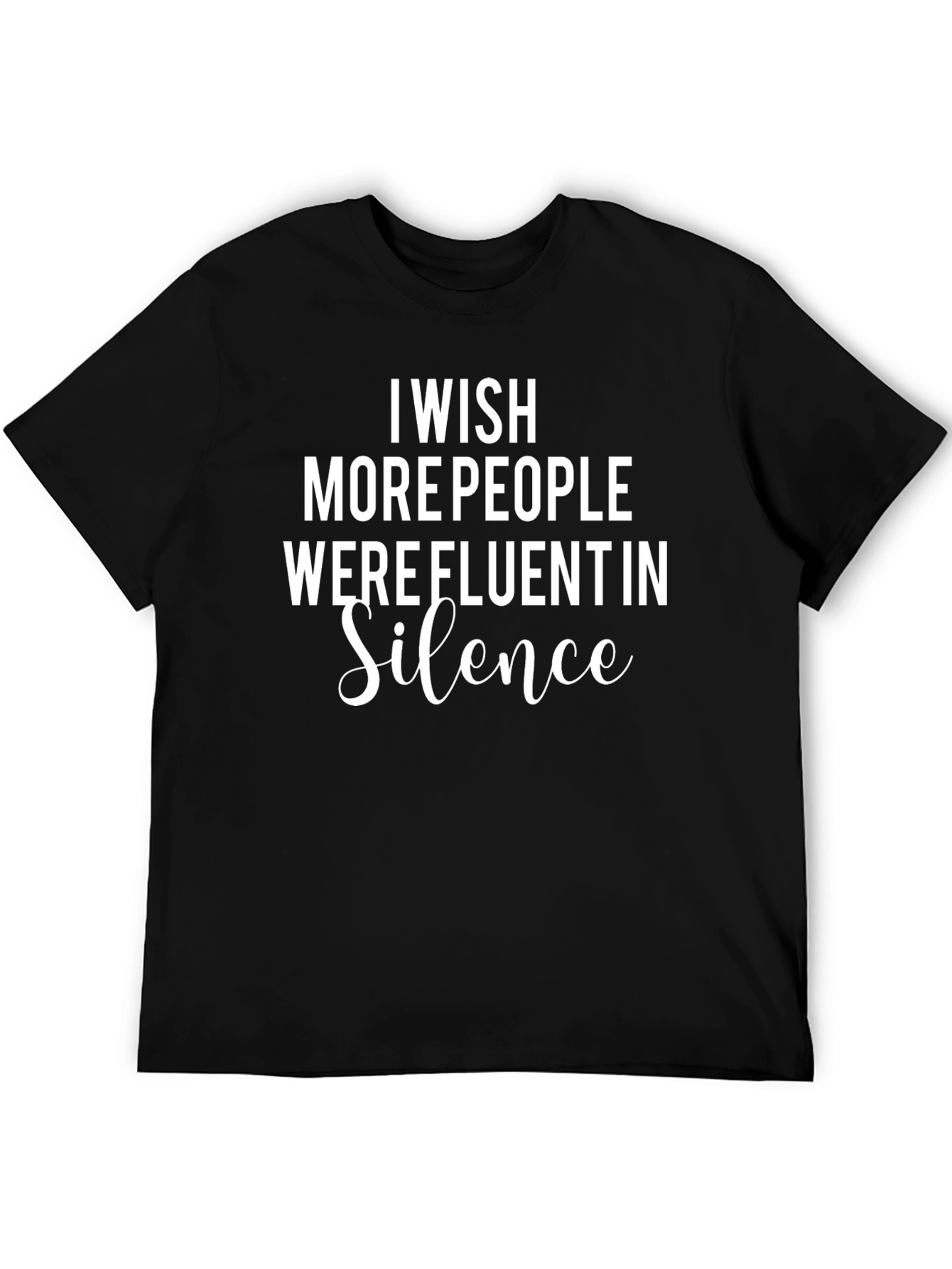 Black Fluent in Silence Graphic Tee, Unisex view 5