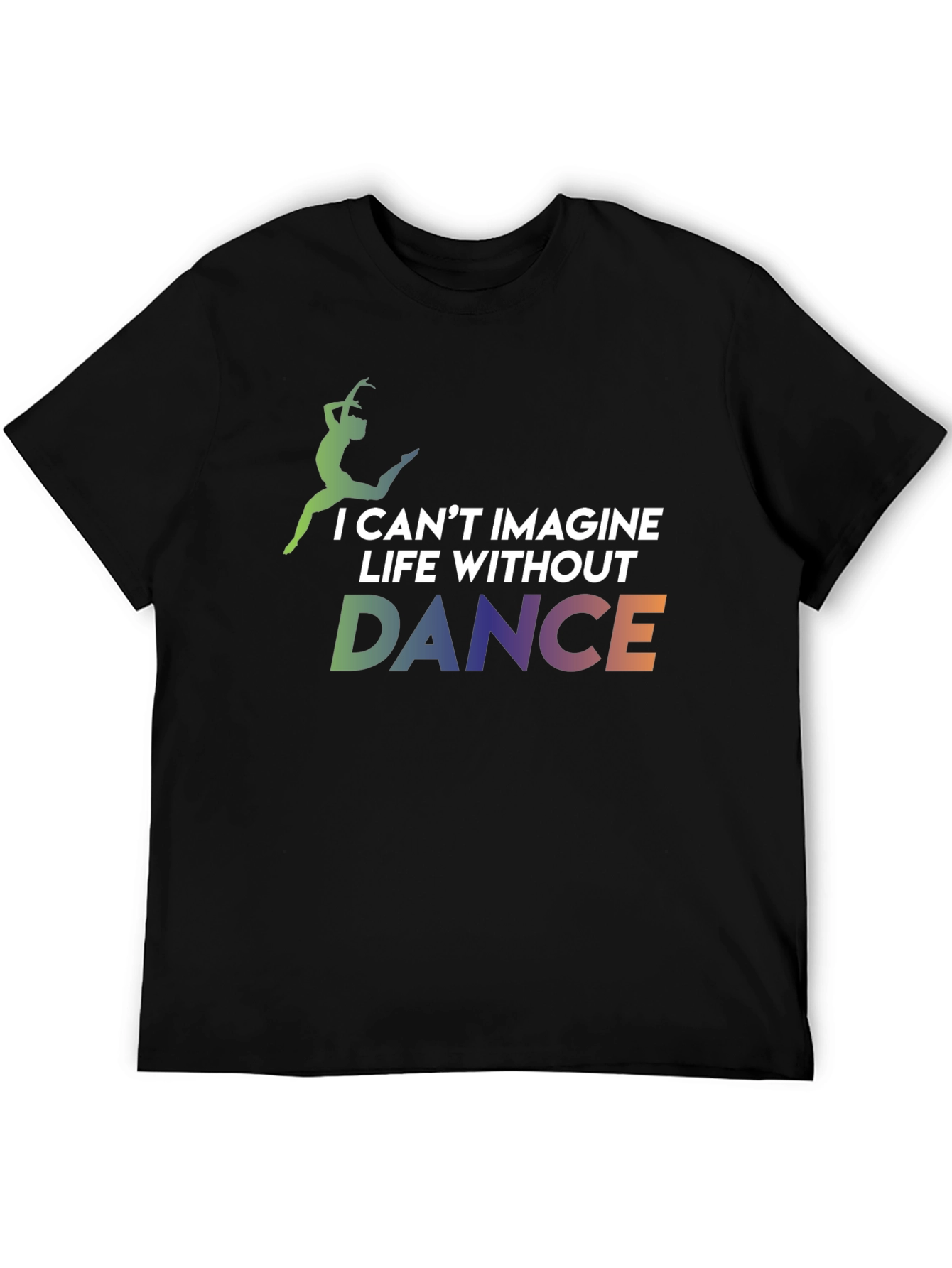 Black Dance Lover Graphic Tee - I Can't Imagine Life Without Dance T-Shirt view 5