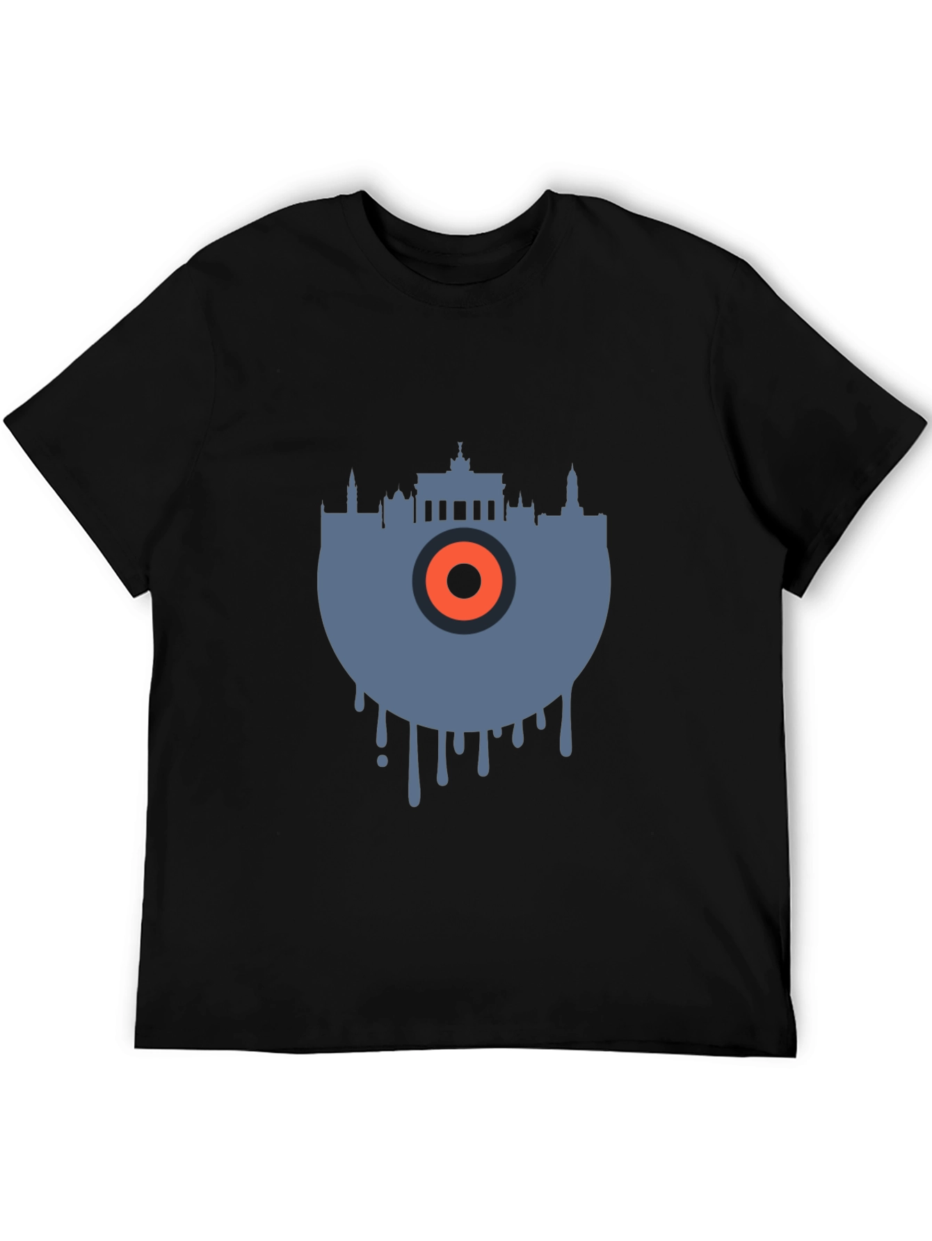 Black Berlin Skyline Vinyl Graphic Tee - Cool Urban Style view 5
