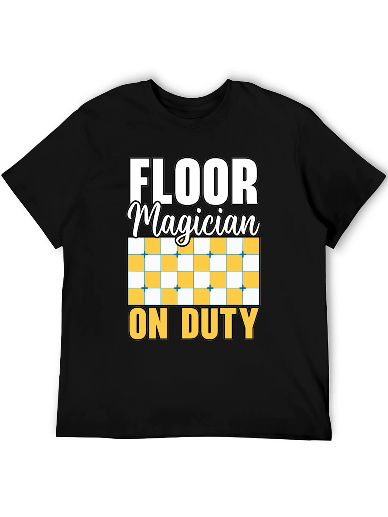 Black Floor Magician On Duty Funny T-Shirt view 5