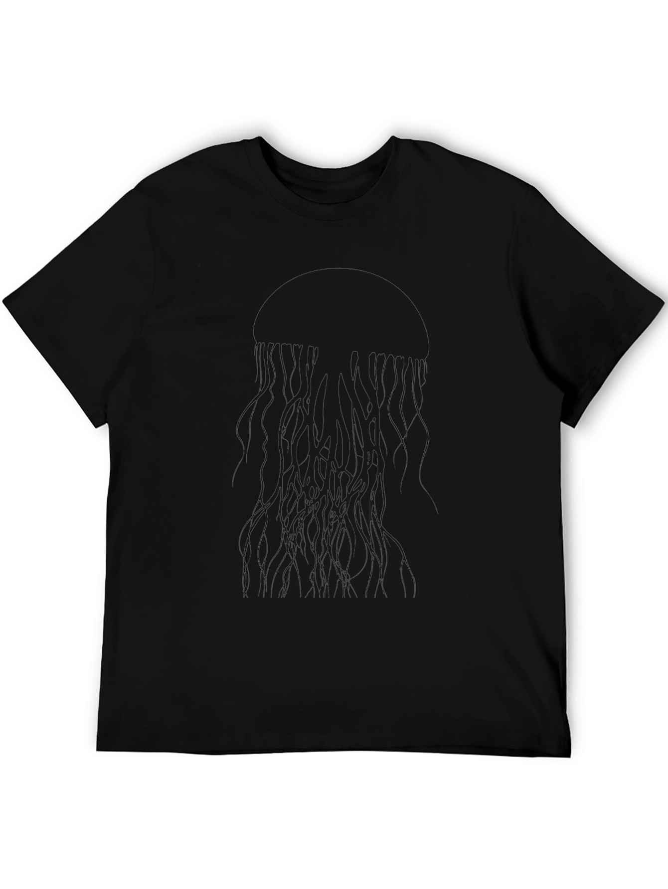 Black Men's Solid Black Crew Neck T-Shirt view 5