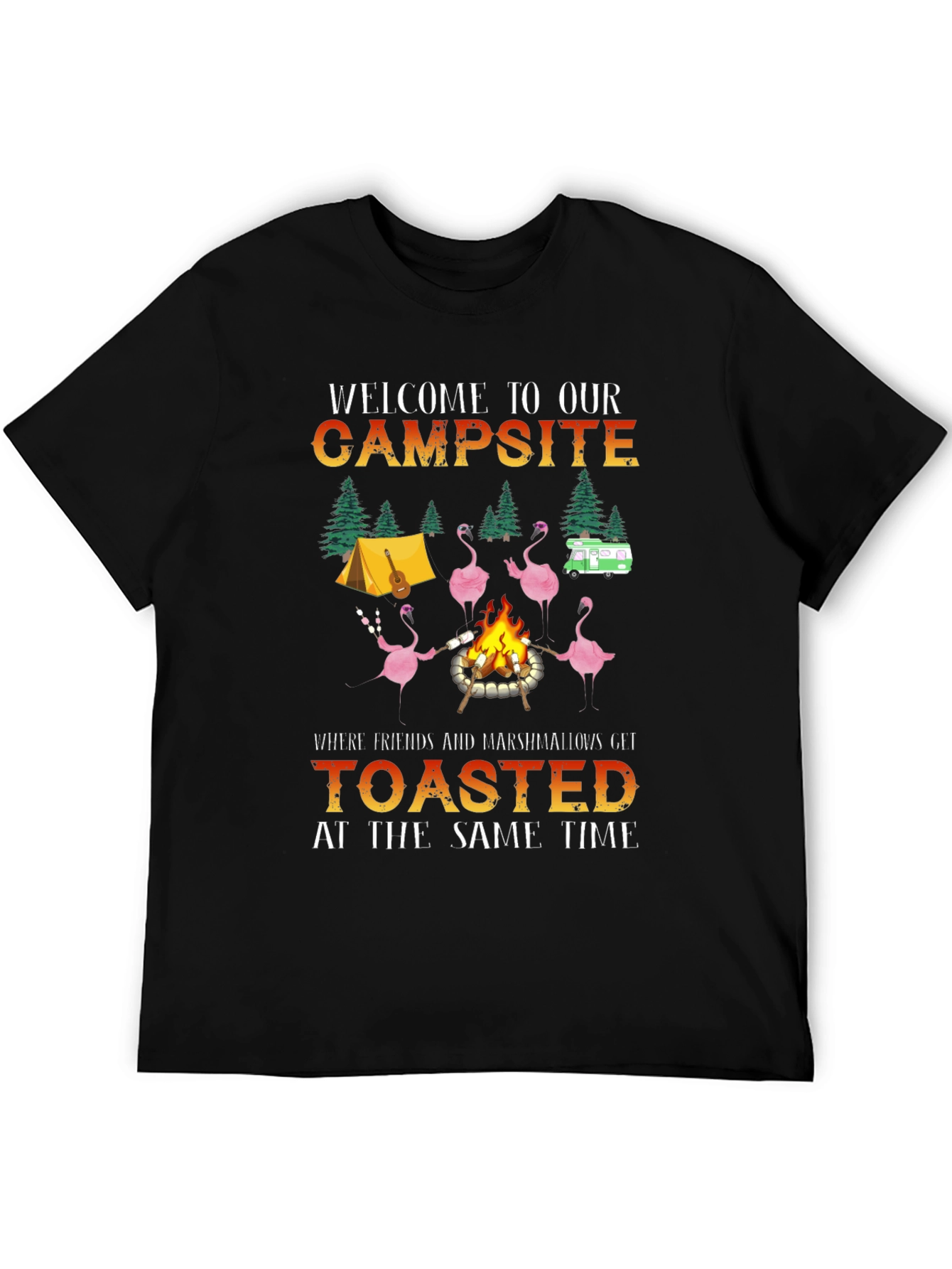 Black Welcome to Our Campsite T-Shirt view 5