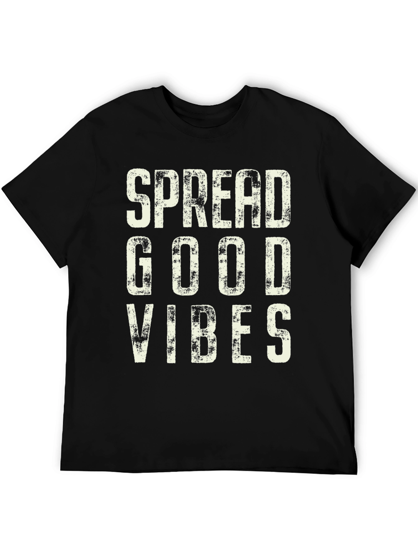 Black Spread Good Vibes Graphic Tee - Stylish Black T-Shirt view 5
