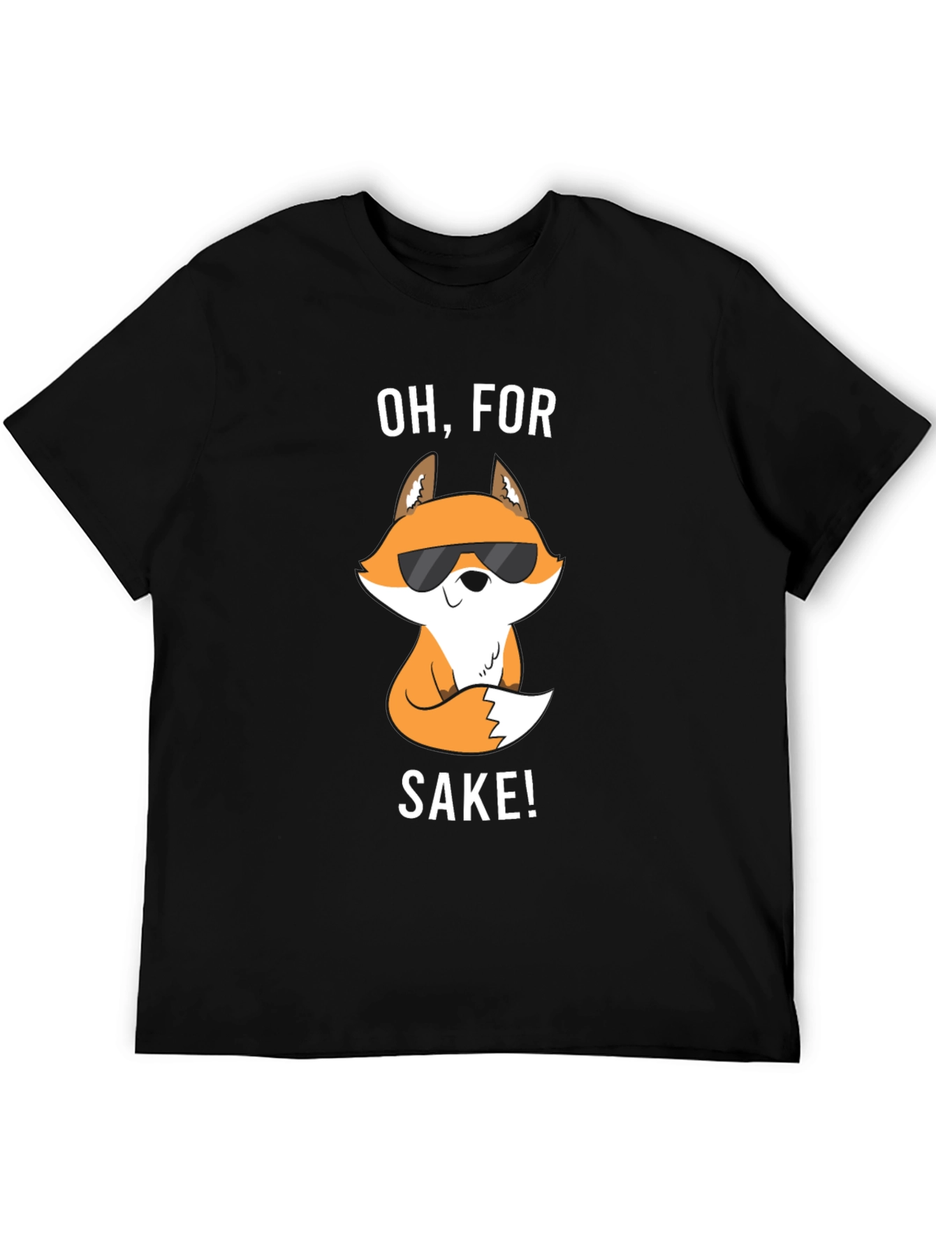 Black Funny Fox T-Shirt - Oh, For Fox Sake! view 5