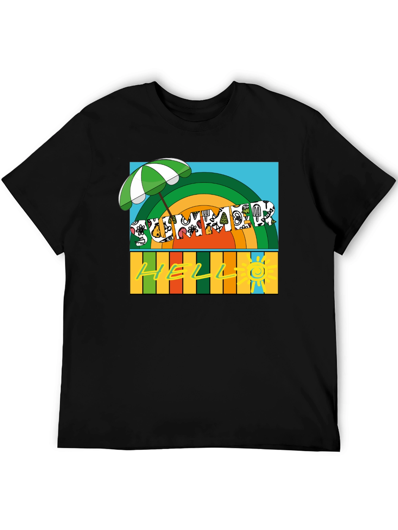 Black Summer Hello Graphic Tee view 5