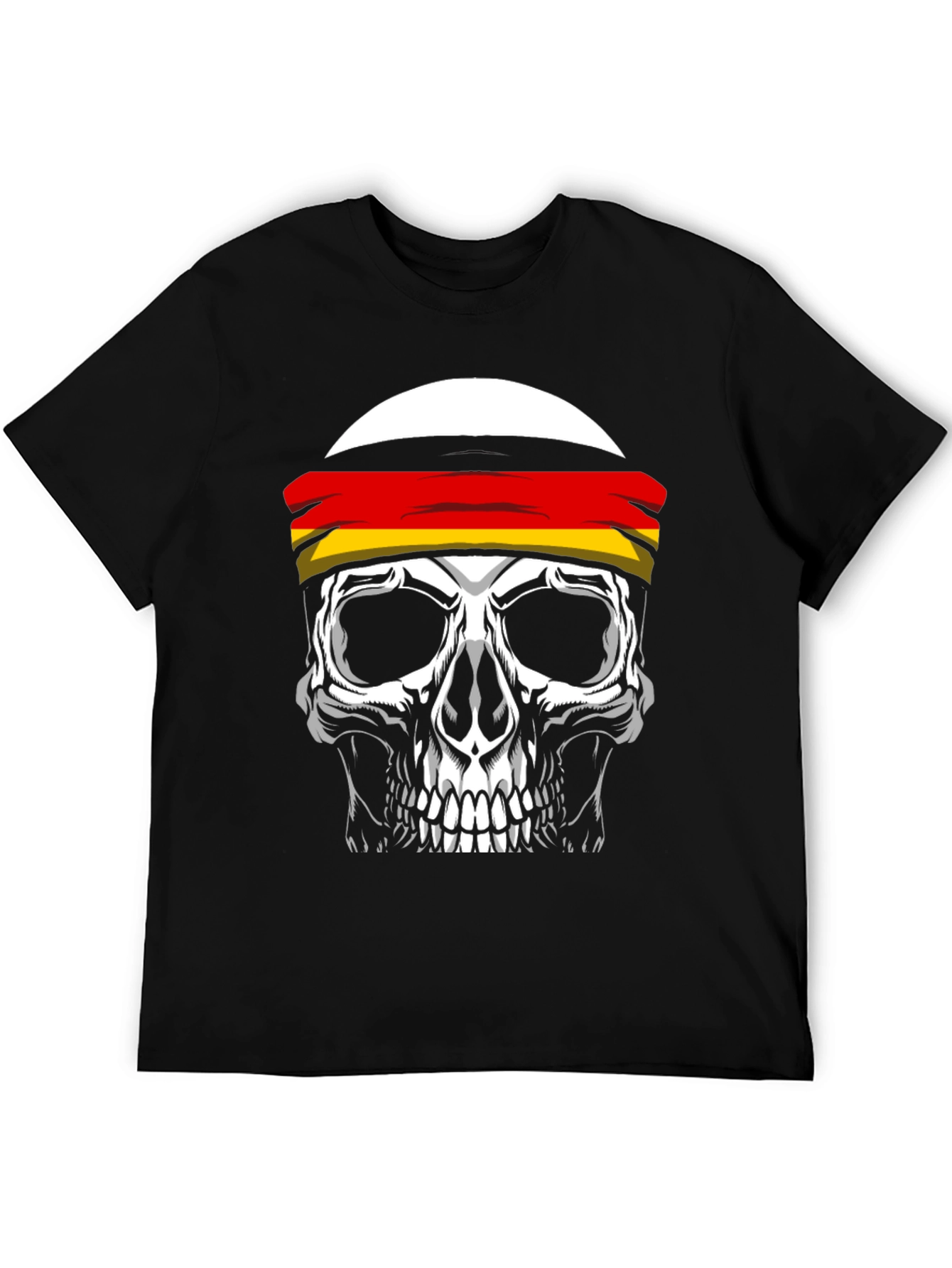 Skull with German Flag Headband Graphic Tee - 5