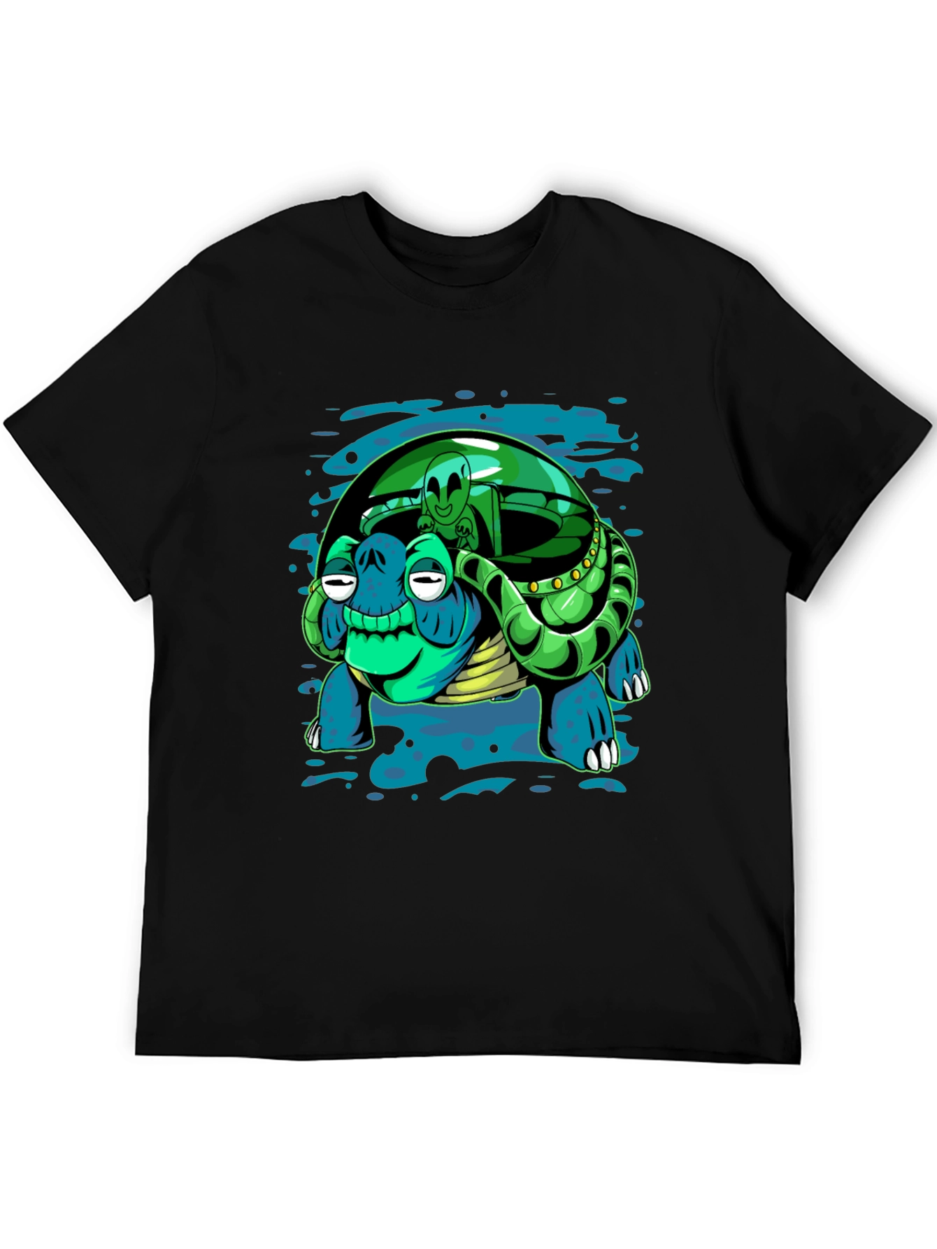 Black Alien Turtle Graphic T-Shirt view 5