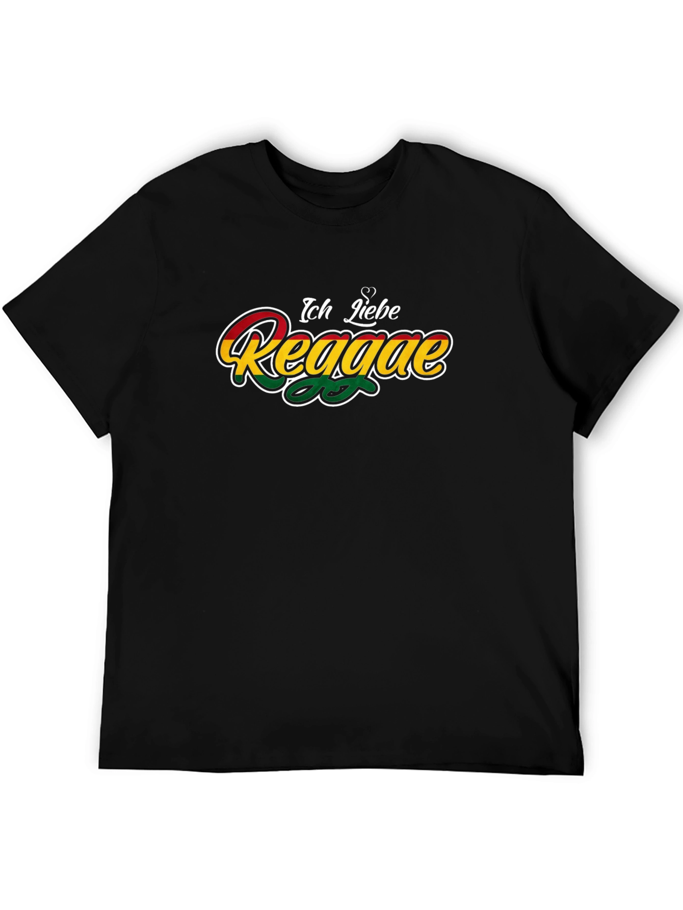 Black Ich Liebe Reggae Graphic T-Shirt view 5
