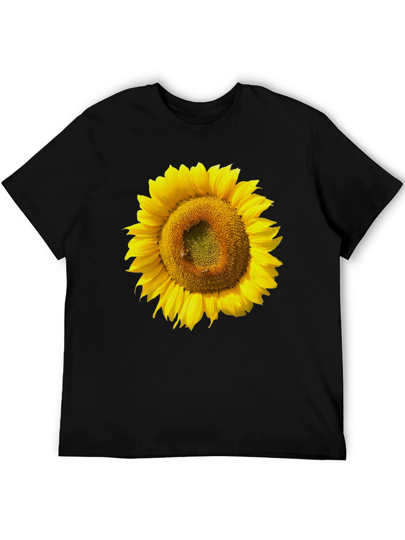 Black Sunflower Graphic Tee - Black Cotton T-Shirt view 5