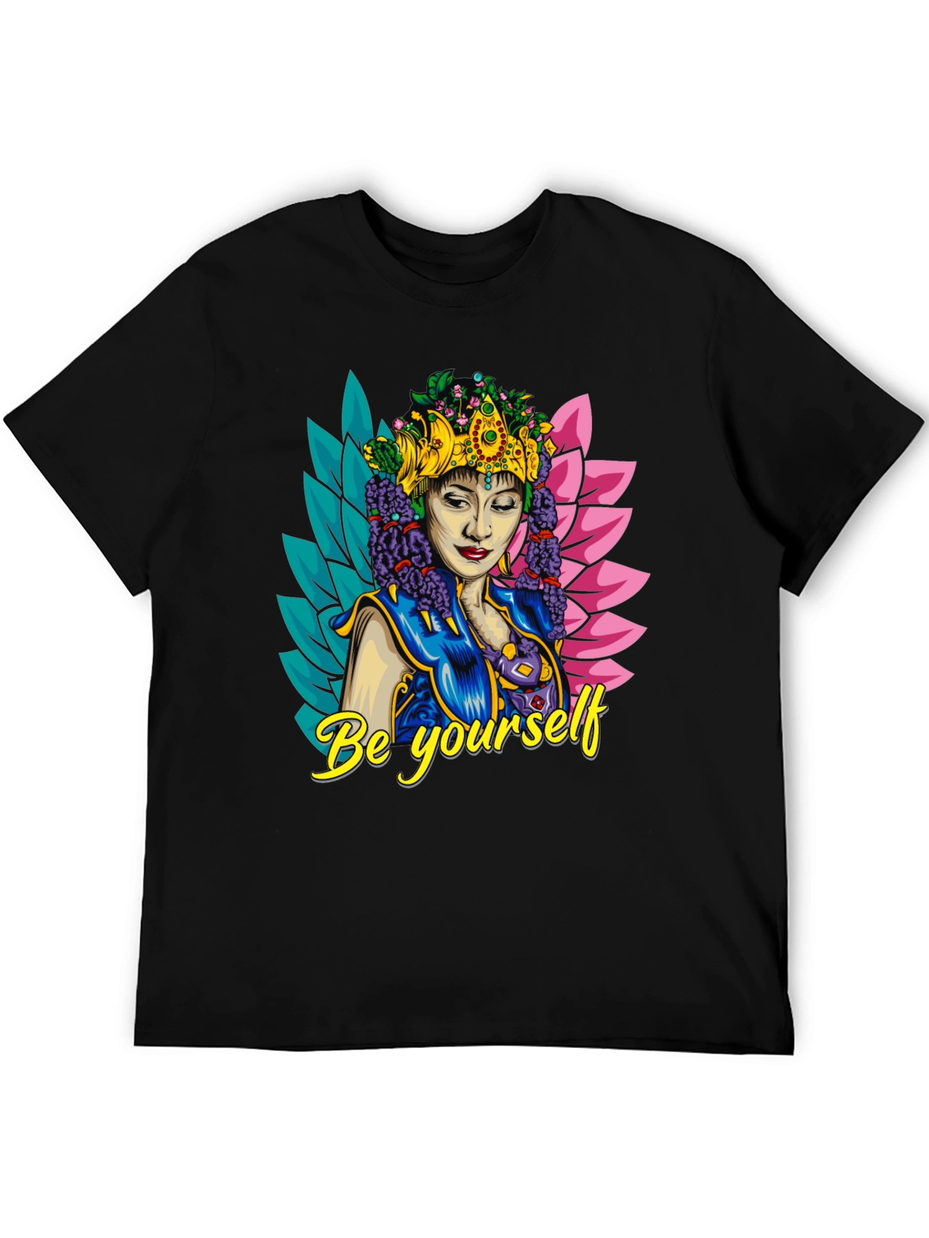 Black Be Yourself Graphic Tee - Unique Design view 5
