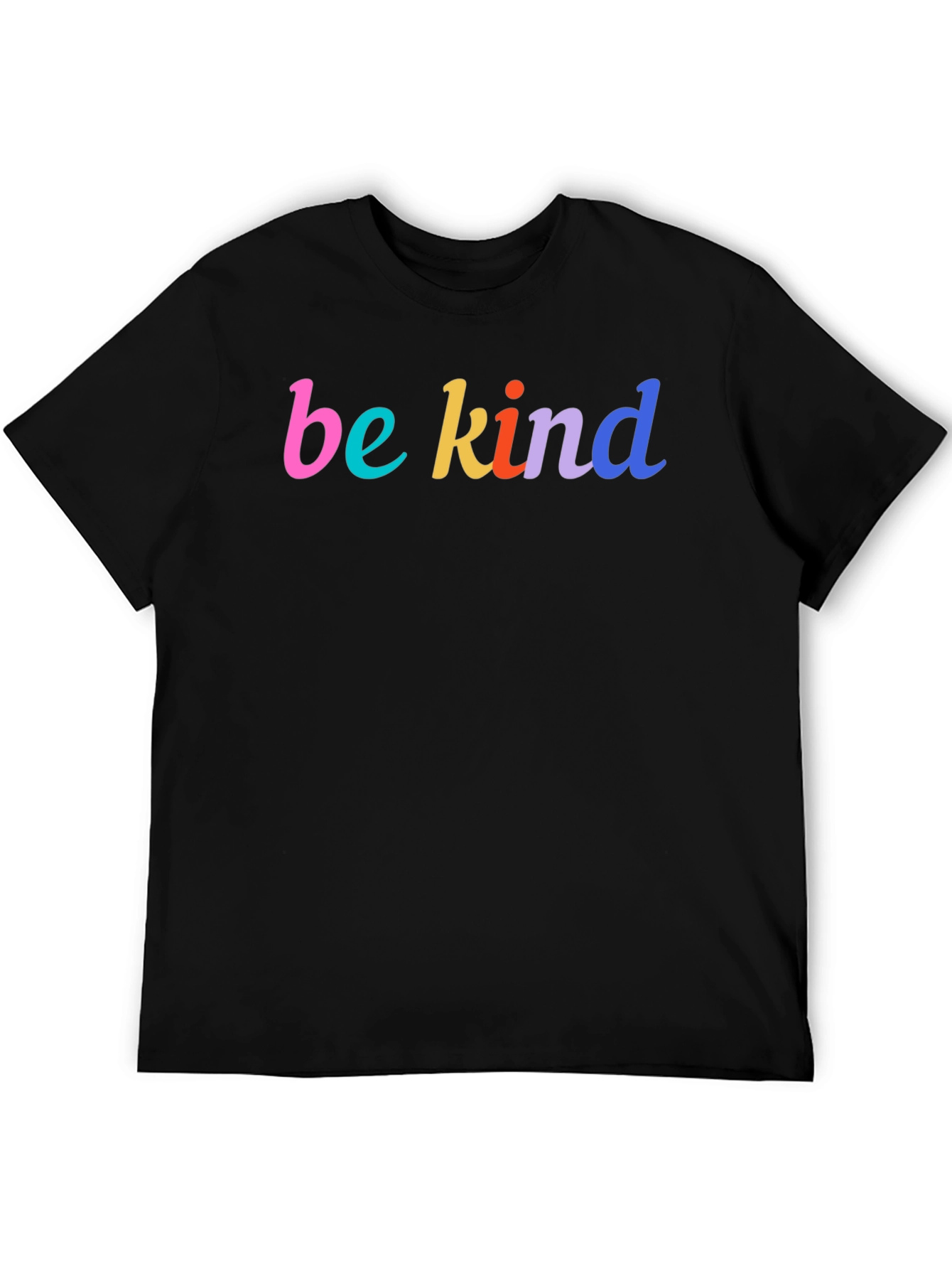 Black Be Kind Colorful Graphic Tee - Stylish Unisex T-Shirt view 5