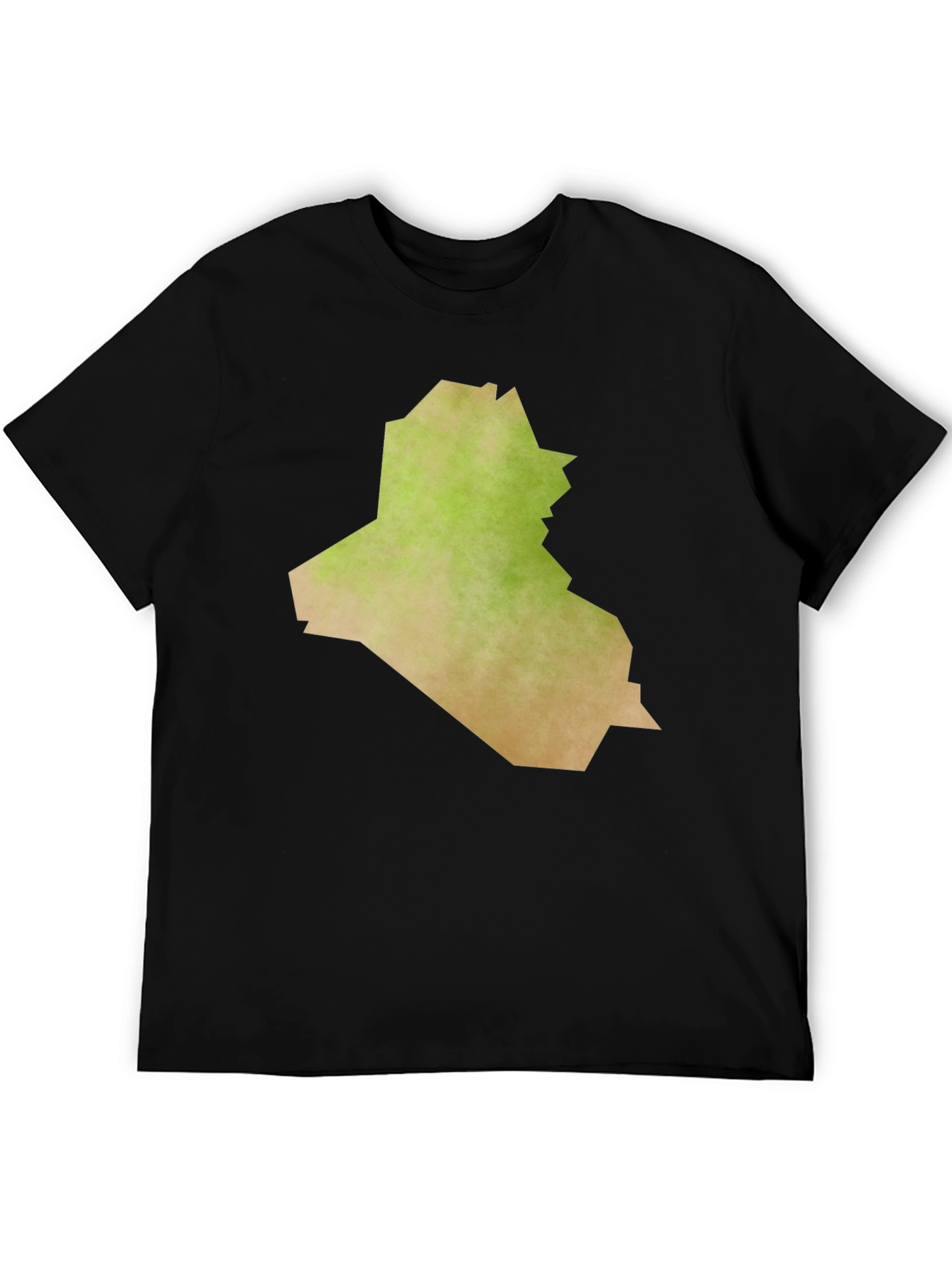 Black Iraq Map Graphic Tee - Black Casual T-Shirt view 5